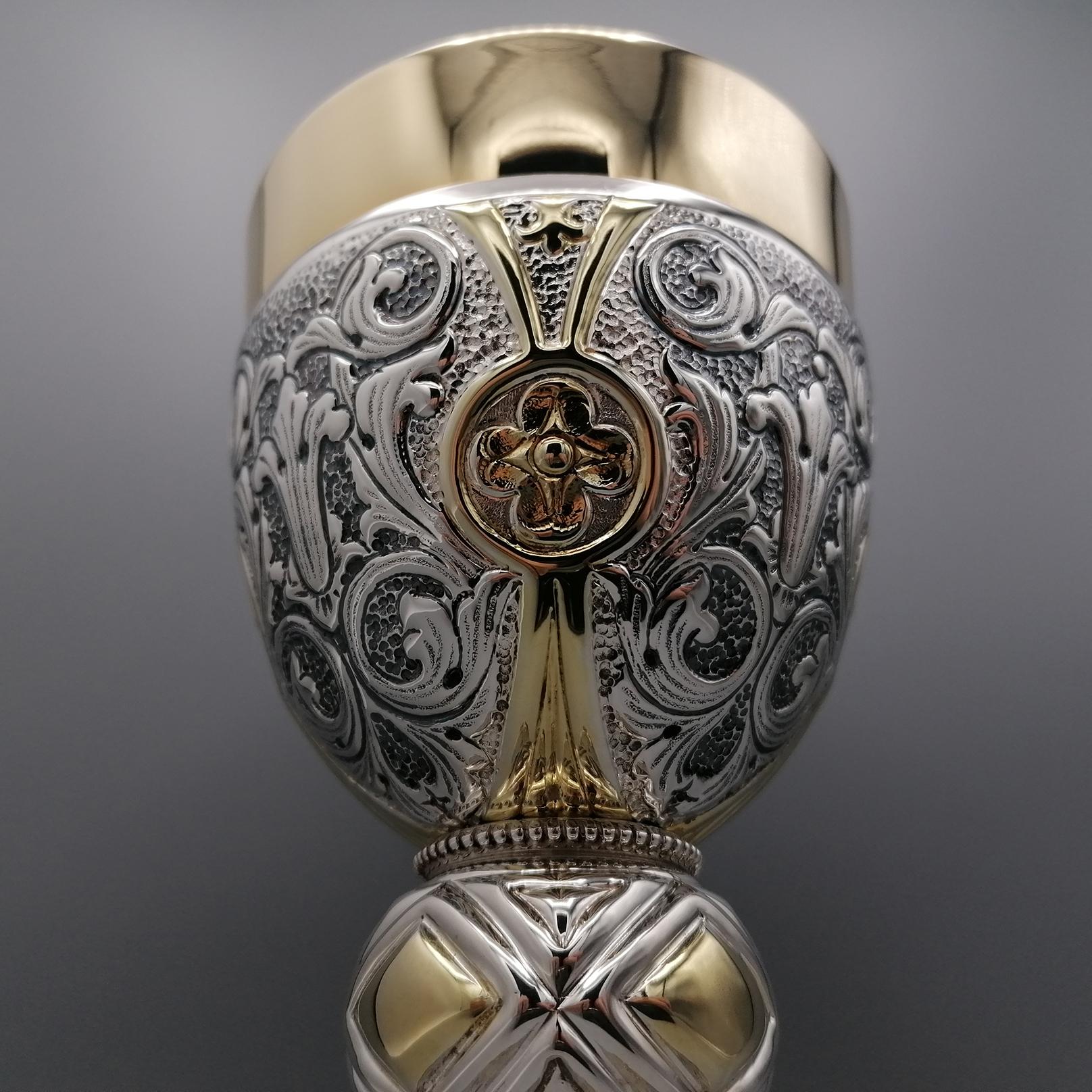 Contemporary 21th Century Italian Sterling Silver Chalice For Sale