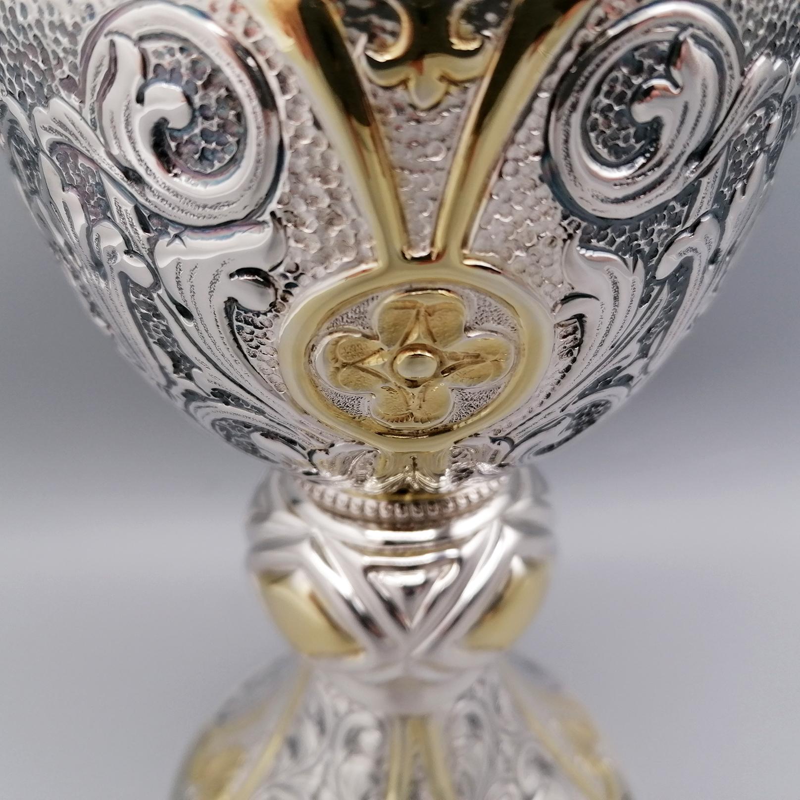 21th Century Italian Sterling Silver Chalice For Sale 1