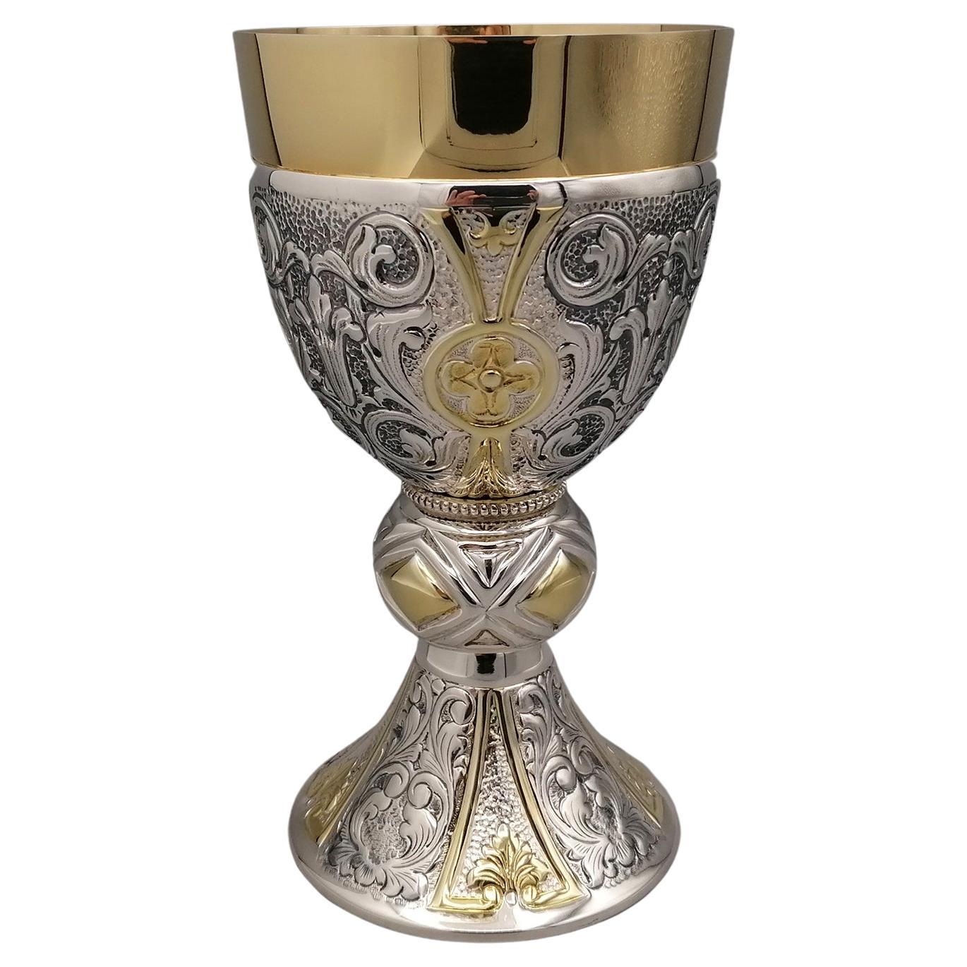 21th Century Italian Sterling Silver Chalice For Sale