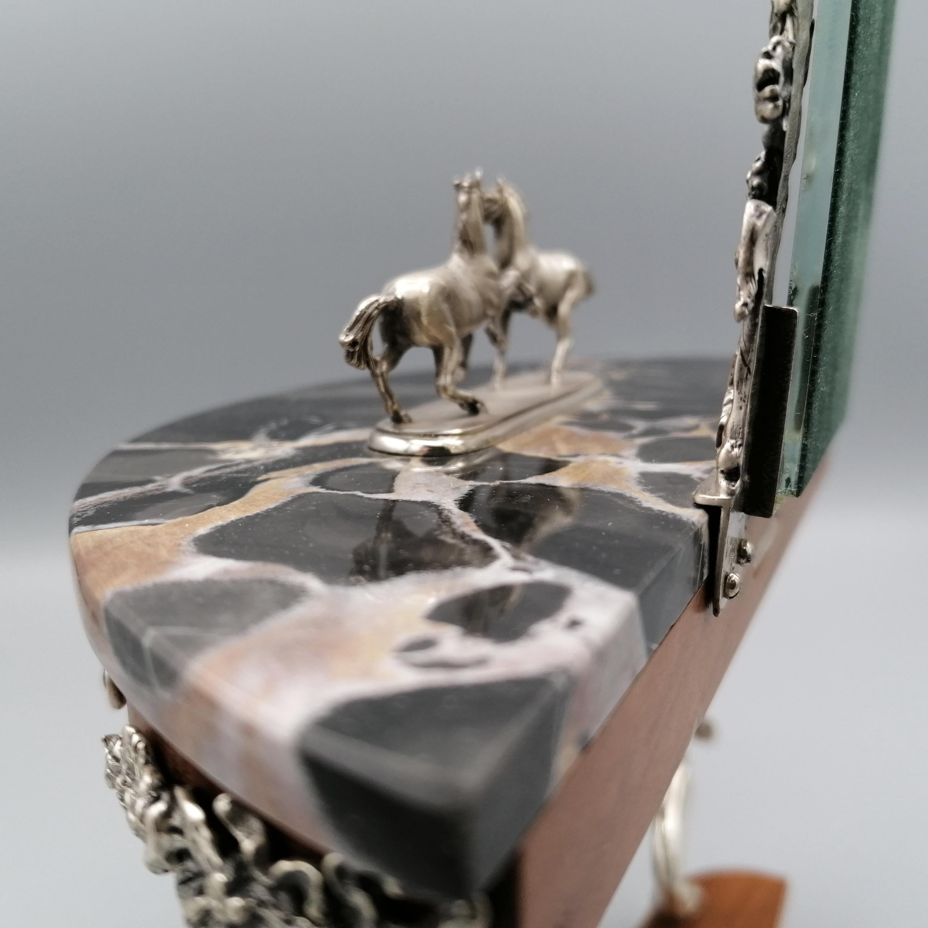 Italienische Konsole-Miniatur aus Sterlingsilber des 21. Jahrhunderts mit Spiegel im Angebot 4