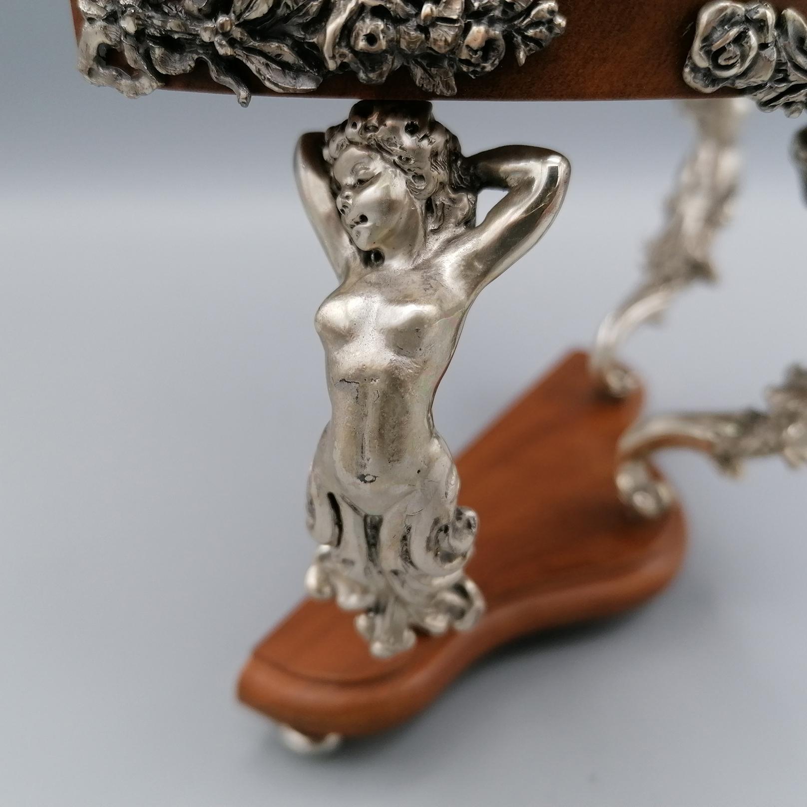 Italienische Konsole-Miniatur aus Sterlingsilber des 21. Jahrhunderts mit Spiegel im Angebot 1