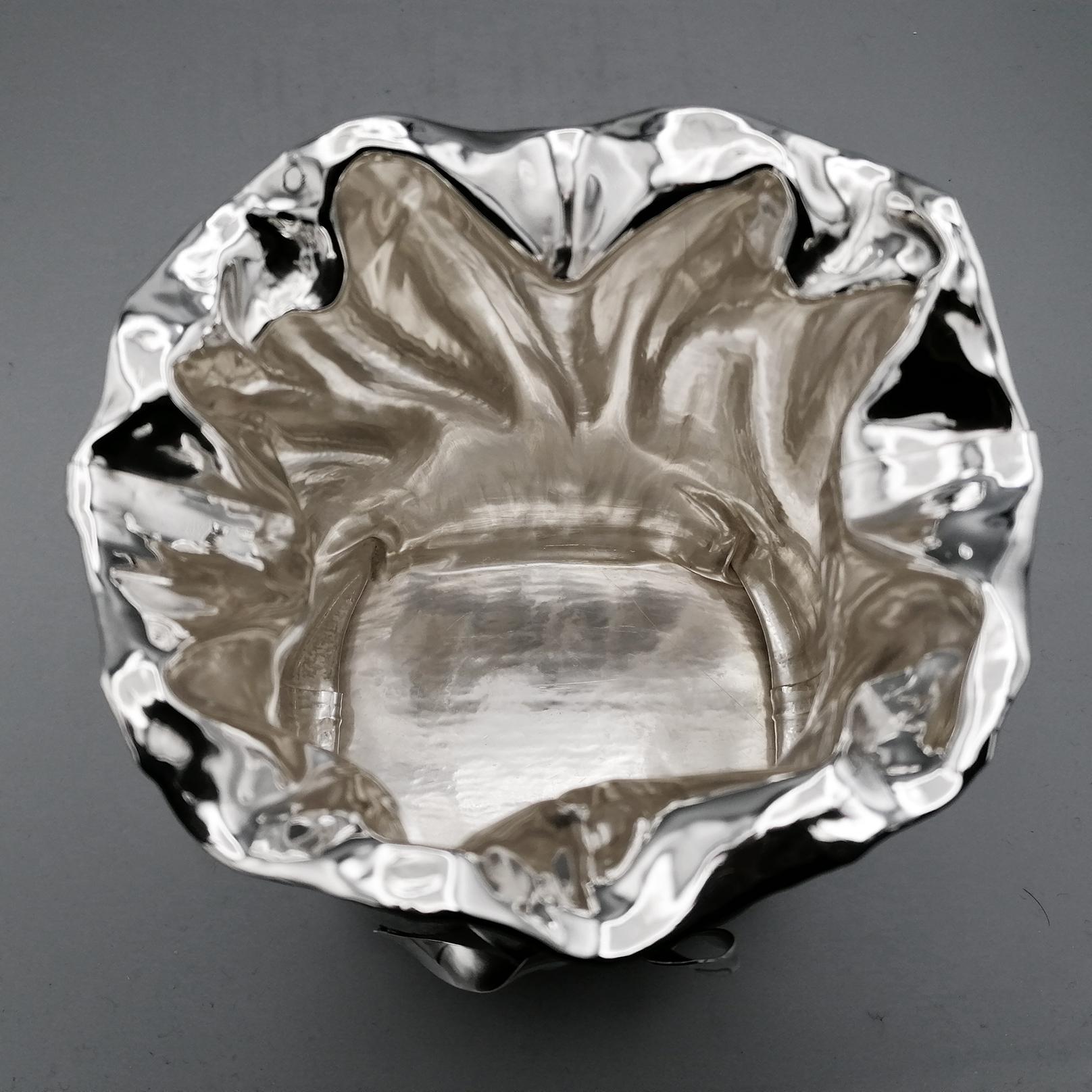 21th Century Italian Sterling Silver decorative Vase or Bowl For Sale 8