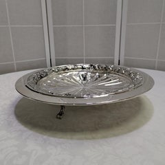 21th Century Italian Sterling Silver Empire Style Centerpiece Dish on Feet