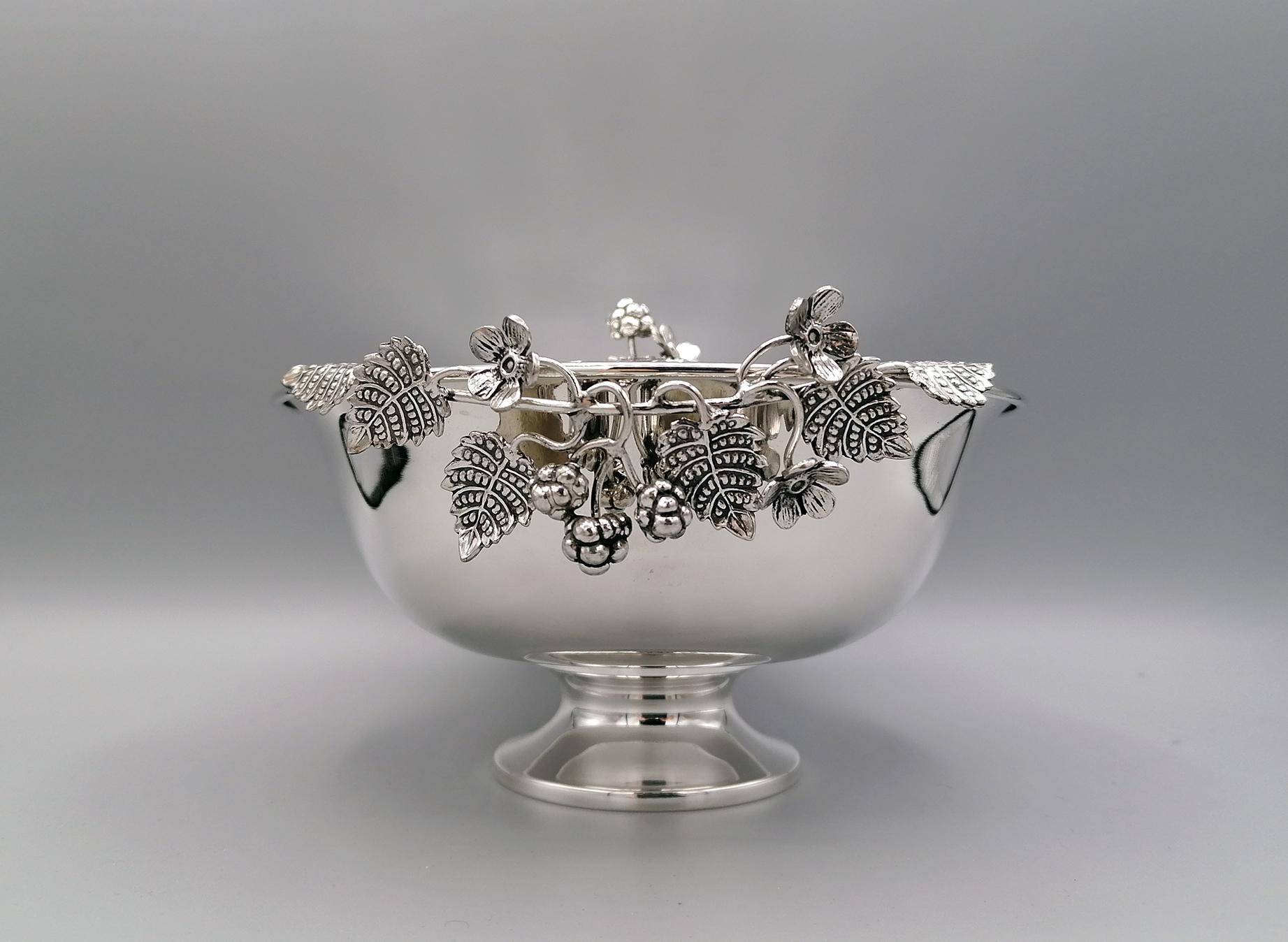 Hand-Crafted 21st Century Italian Sterling Silver Flowers Box