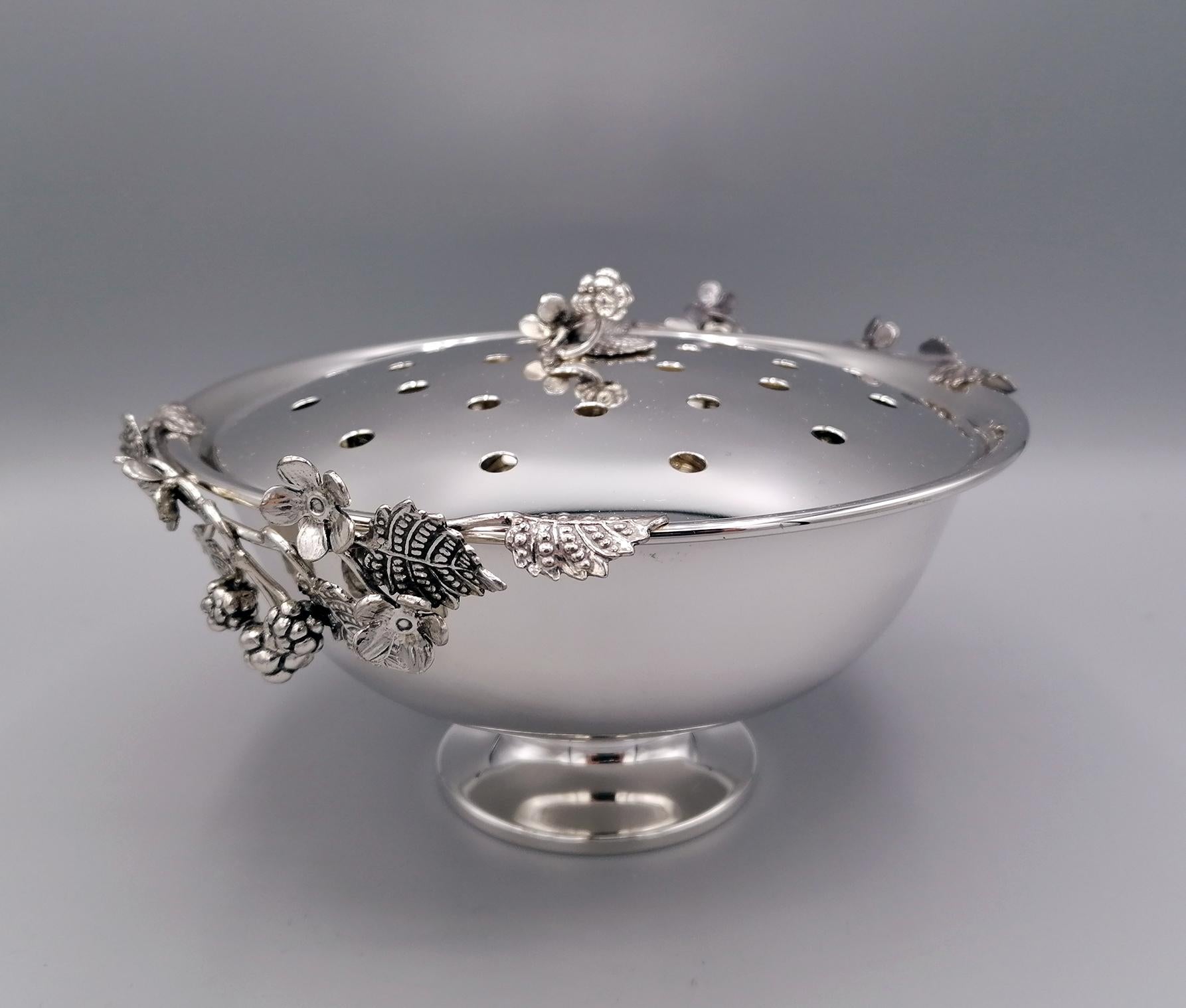 Contemporary 21st Century Italian Sterling Silver Flowers Box