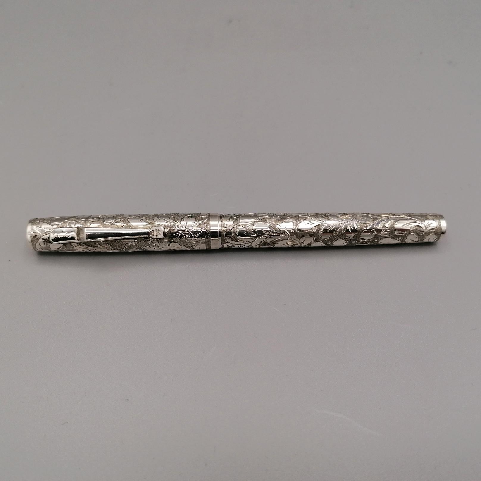 Other 21st Century Italian Sterling Silver Fountain Pen For Sale