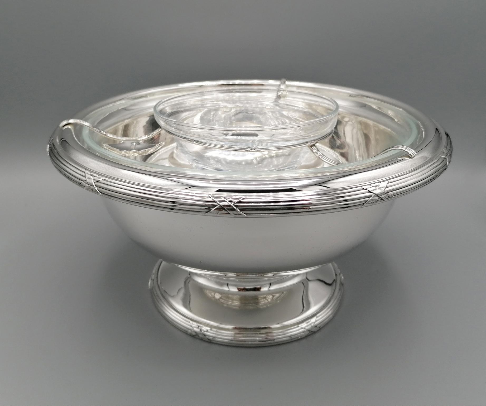 21st Century Italian Sterling Silver Gianmaria Buccellati Caviar Bowl For Sale 2