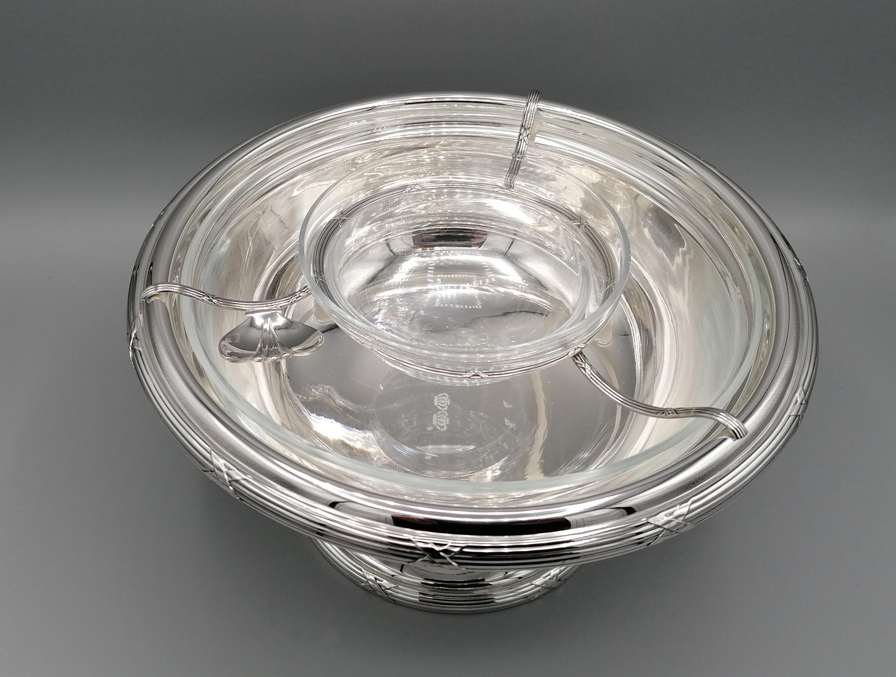 Hand-Crafted 21st Century Italian Sterling Silver Gianmaria Buccellati Caviar Bowl For Sale