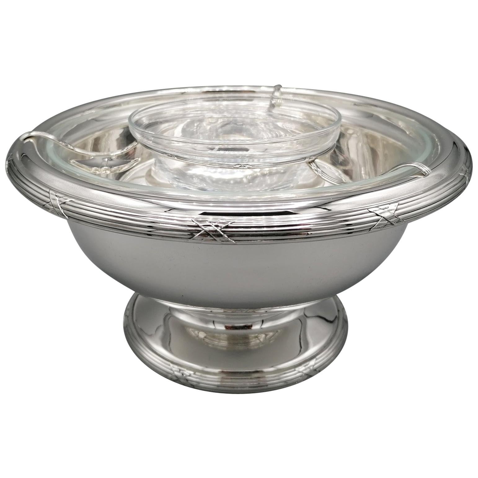 21st Century Italian Sterling Silver Gianmaria Buccellati Caviar Bowl For Sale