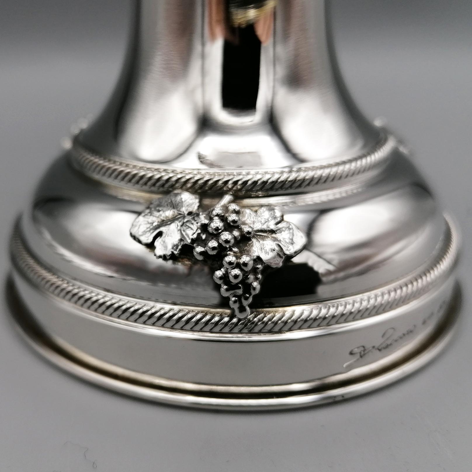 21st Century Italian Sterling Silver Jewish Candelabra Hanukkah at