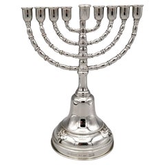 21st Century Italian Sterling Silver Jewish Candelabra Hanukkah