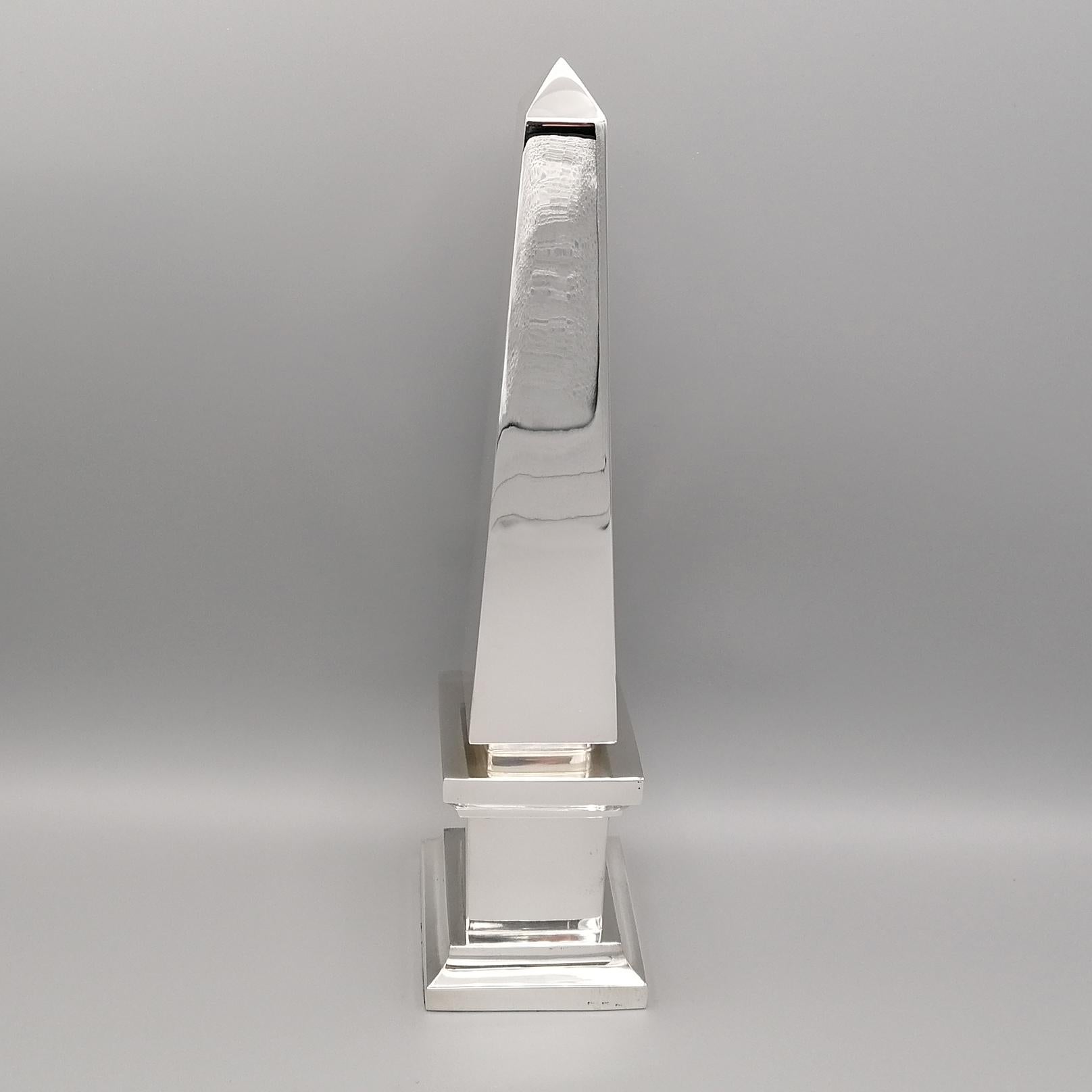 Egyptian 21st Century Italian Sterling Silver Obelisk For Sale