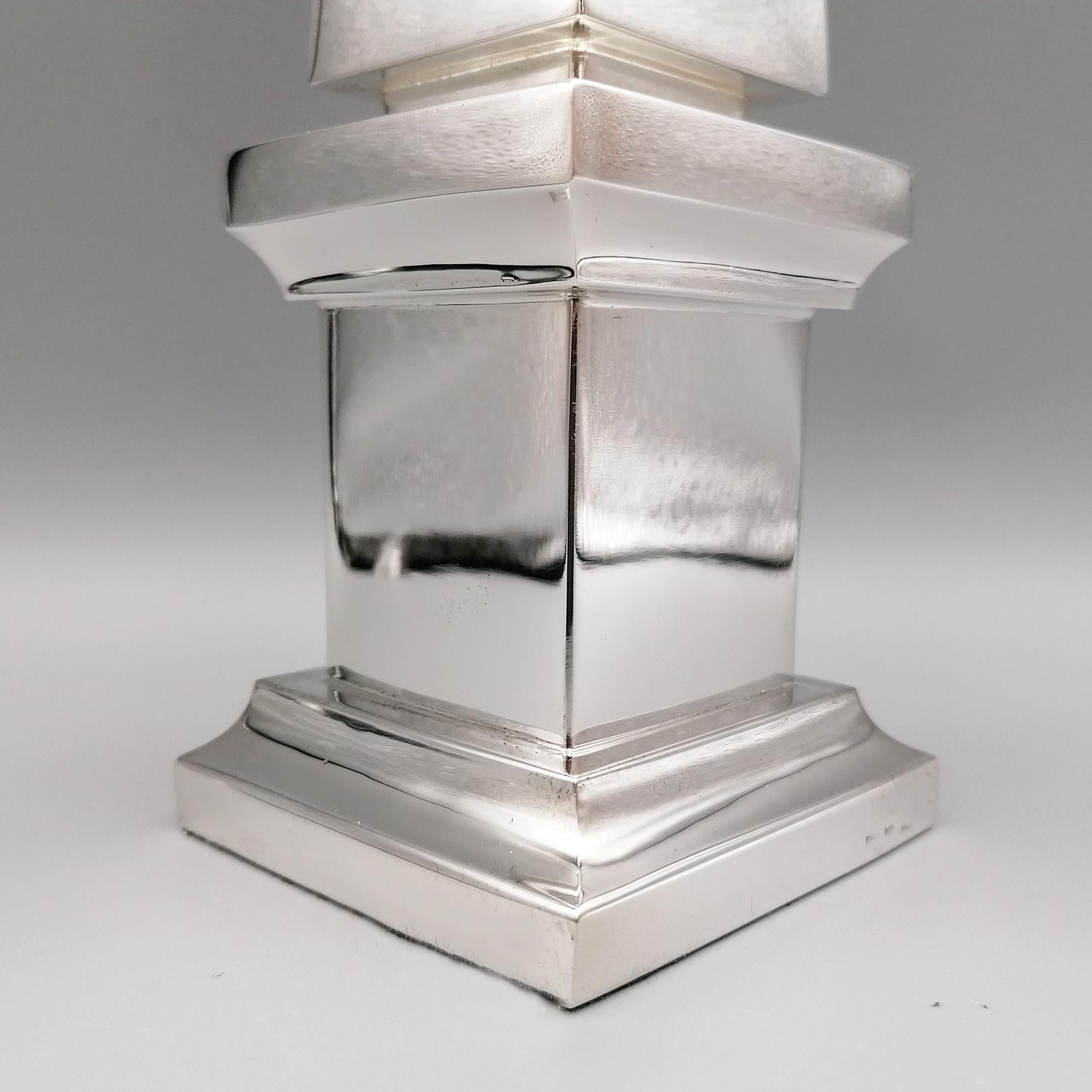 21st Century Italian Sterling Silver Obelisk For Sale 1