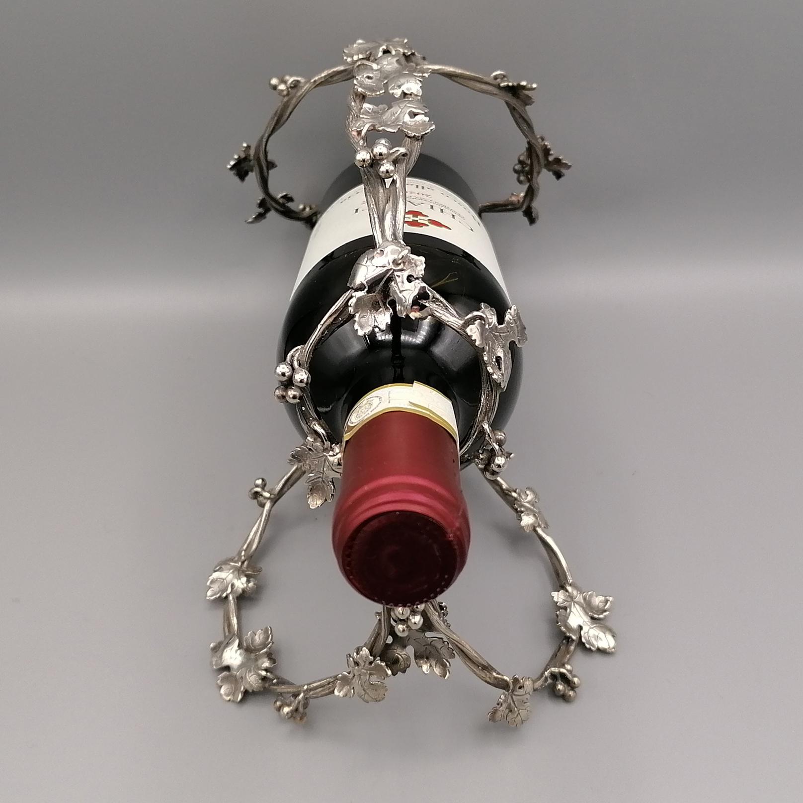 21st Century Italian Sterling Silver Red Wine Bottle Holder For Sale 1