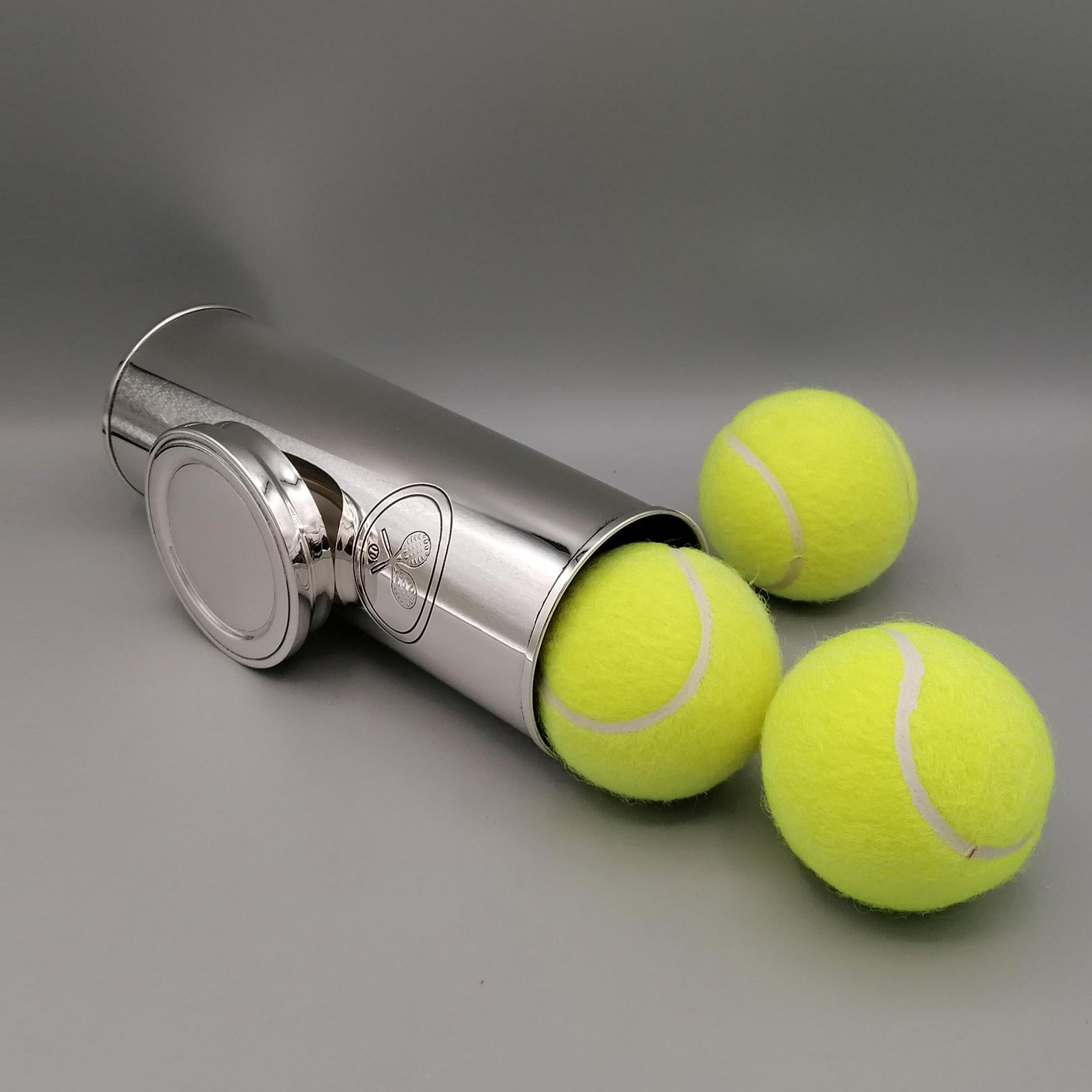 21th Century Italian Sterling Silver Tennis Ball Holder For Sale 1
