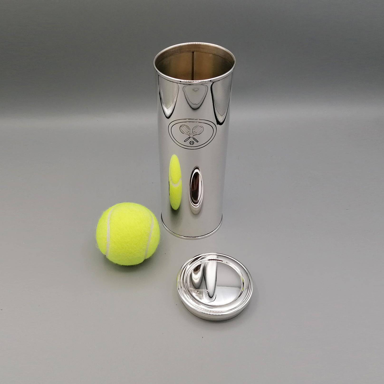 21th Century Italian Sterling Silver Tennis Ball Holder For Sale 3