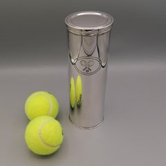 Soporte para pelotas de tenis de plata de ley italiana del siglo XXI