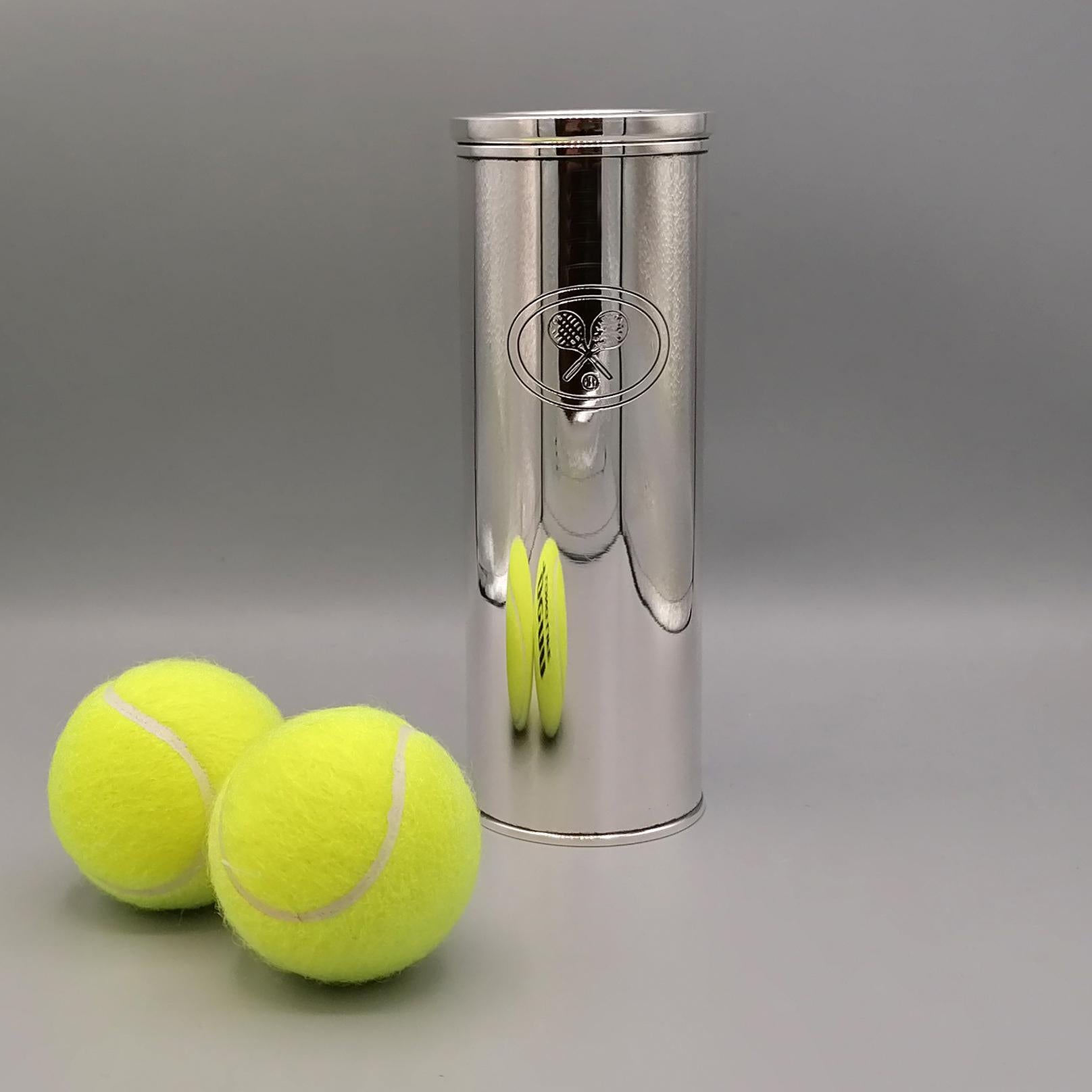 Porte-balls de tennis italien en argent sterling du 21e siècle Neuf - En vente à VALENZA, IT