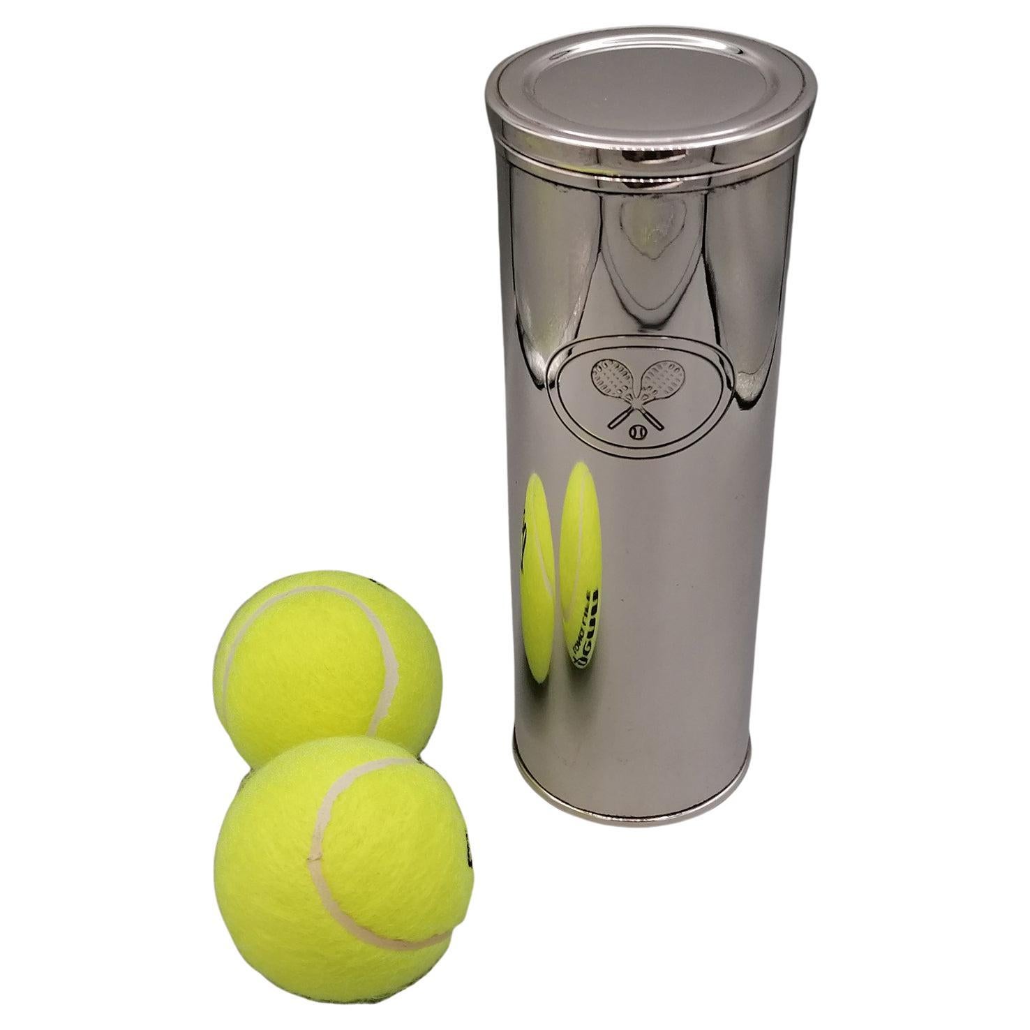 21th Century Italian Sterling Silver Tennis Ball Holder For Sale