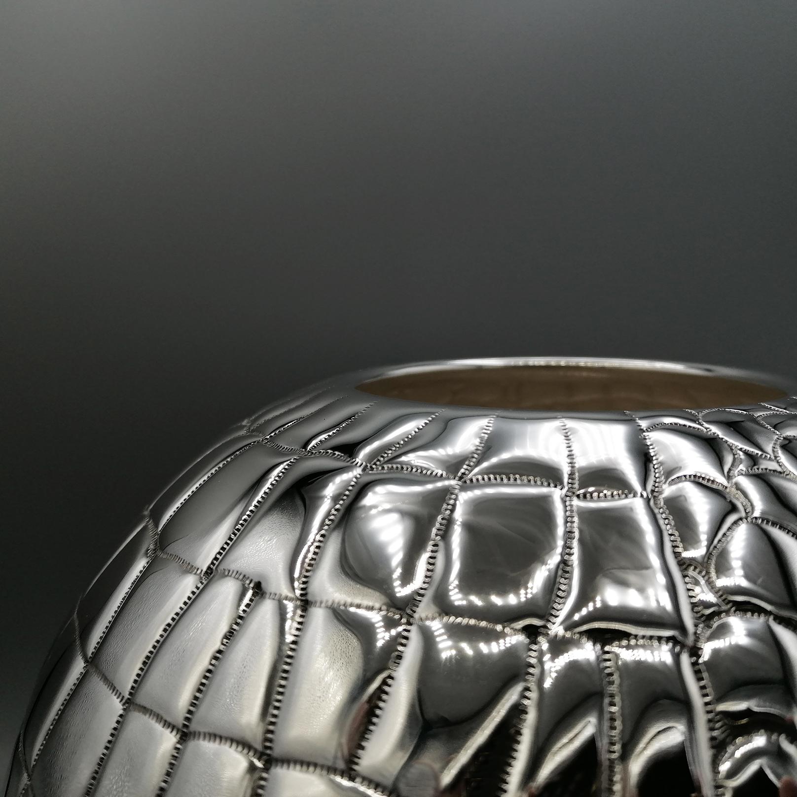 Contemporary 21th Century Italian Sterling Silver Vase For Sale