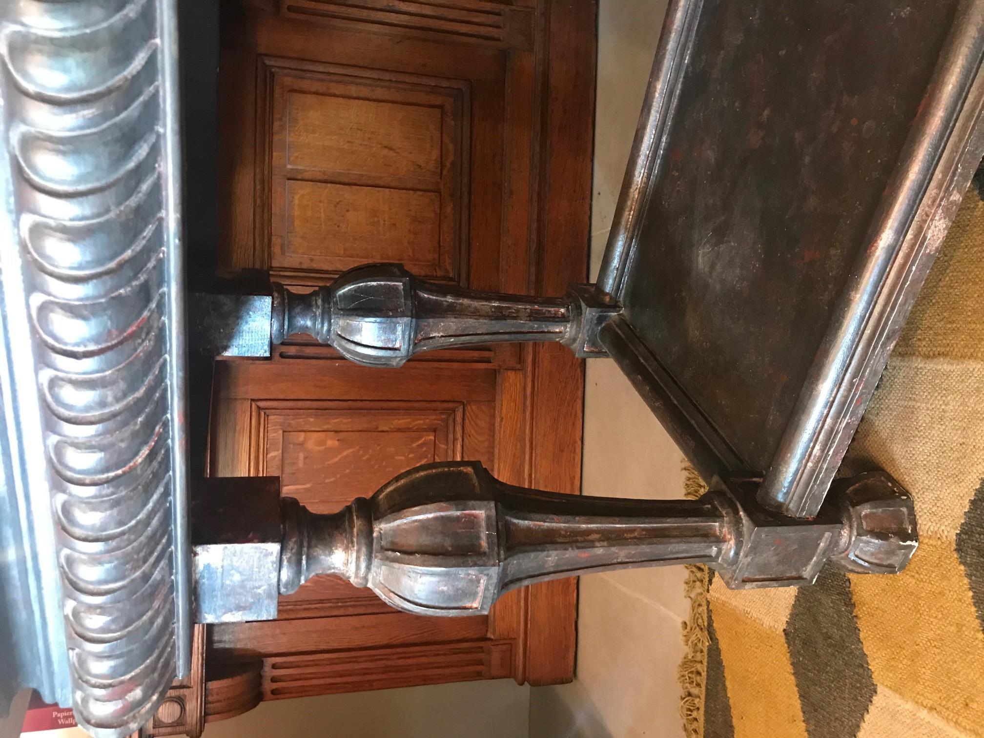21st Century Italian Wood and Marble Imitation Console Table 3