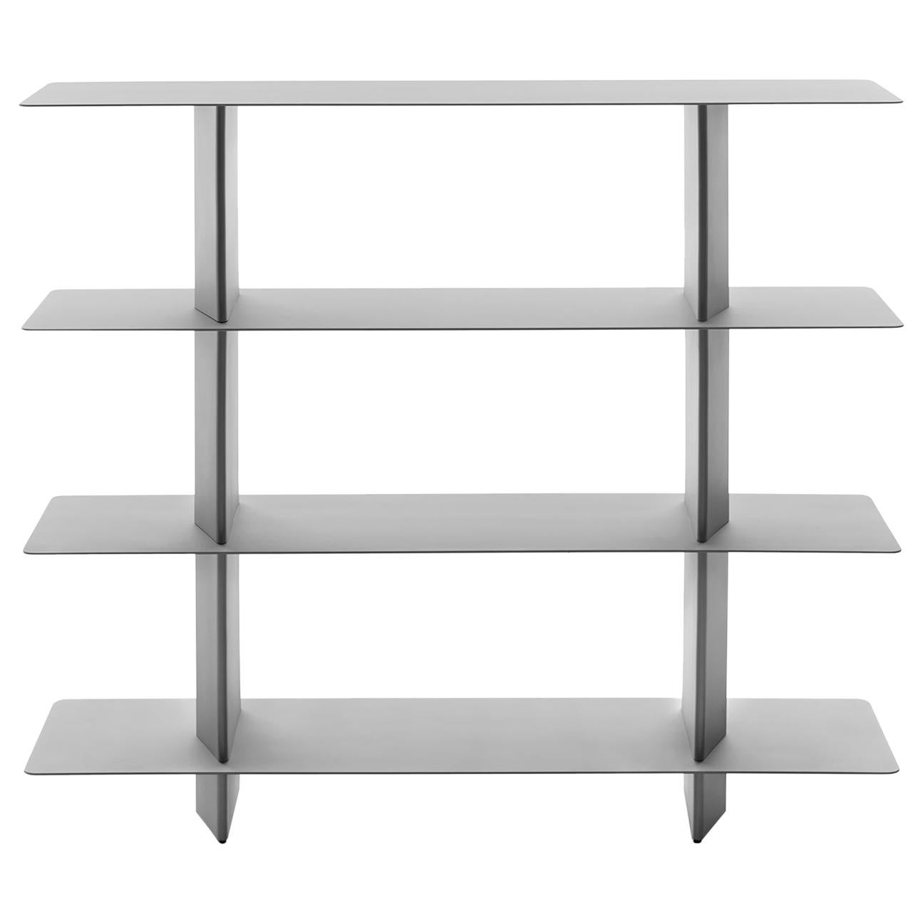 FUCINA "PIANI" Jun Yasumoto Digest Collection High Bookcase Metal Silver For Sale