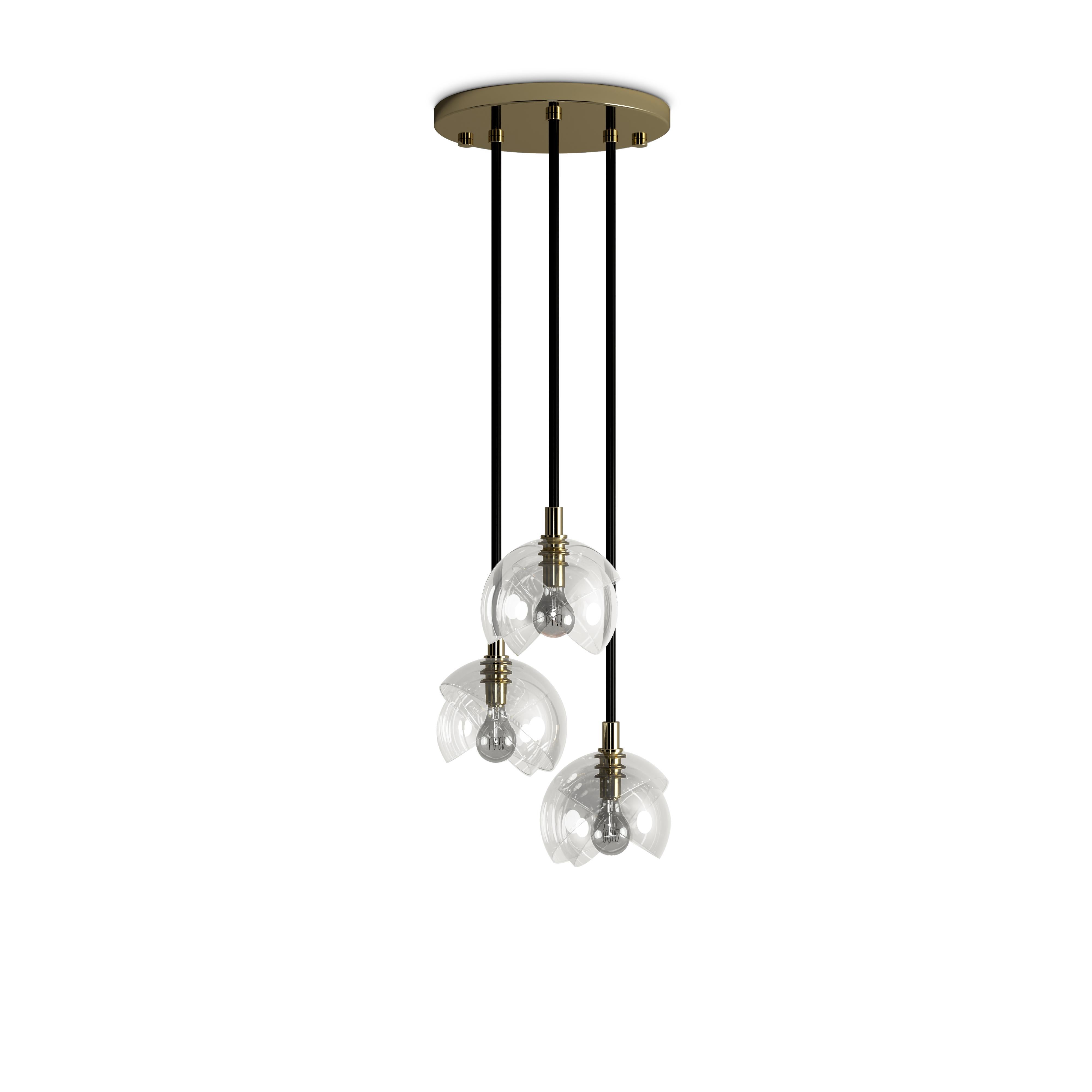 21st Century Mandevilla III Pendant Lamp Brass Acrylic Aluminum Brass by Creativ In New Condition For Sale In RIO TINTO, PT