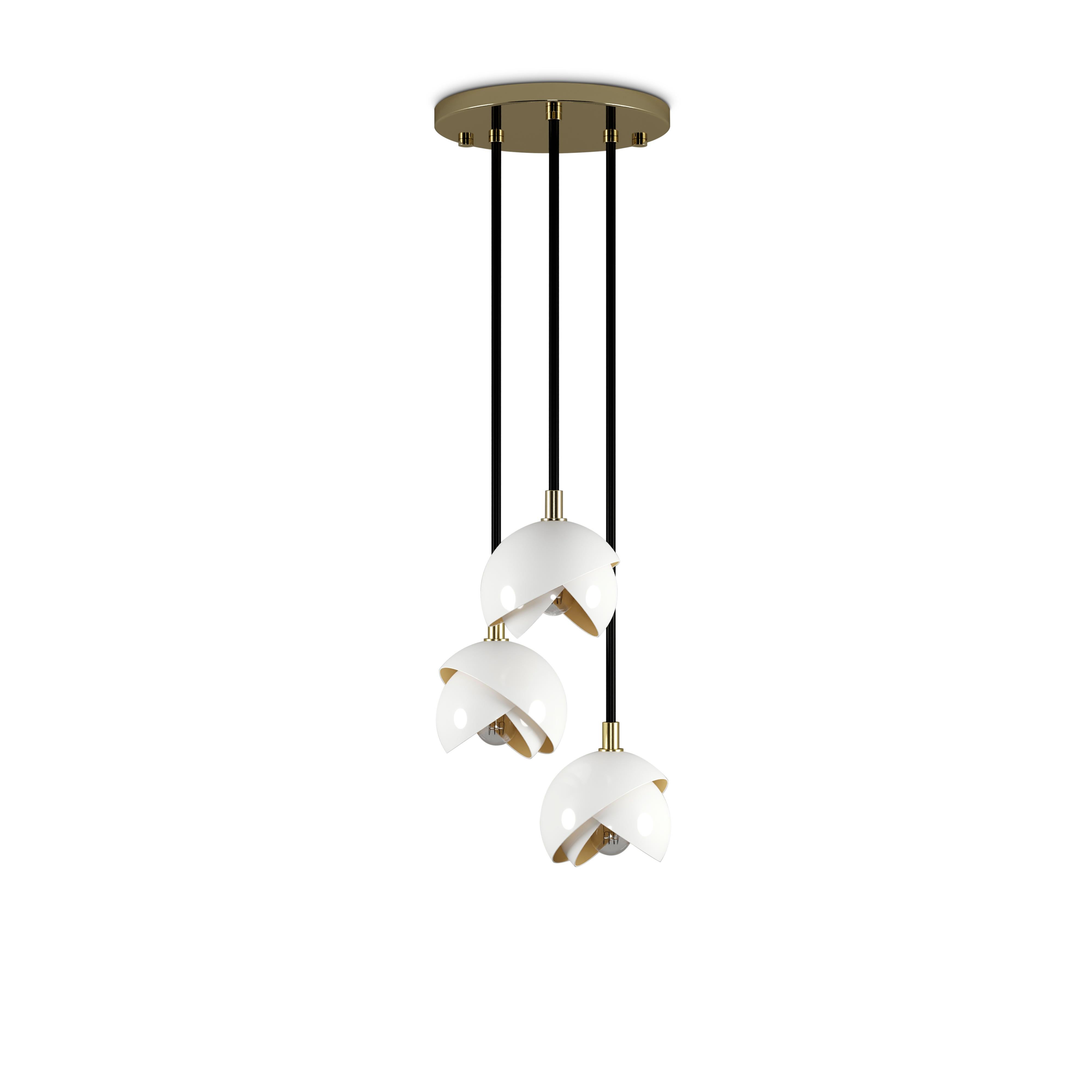 Contemporary 21st Century Mandevilla III Pendant Lamp Brass Acrylic Aluminum Brass by Creativ For Sale