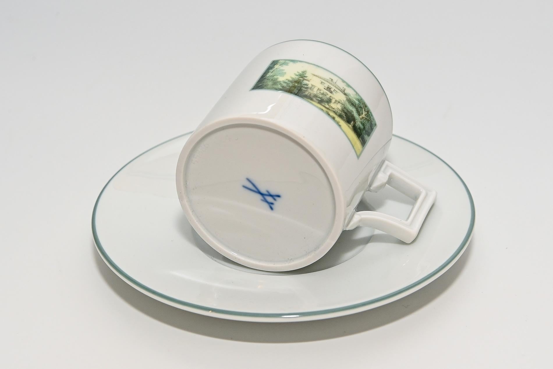 German 21th Century Meissen Porcelain Espressoset richard Wagner Bayreuth Fantaisie For Sale