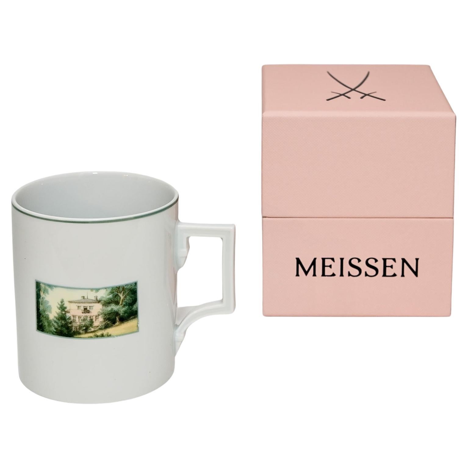 21th Century Meissen Porcelain Mug Bayreuth Richard Wagner Fantaisie For Sale