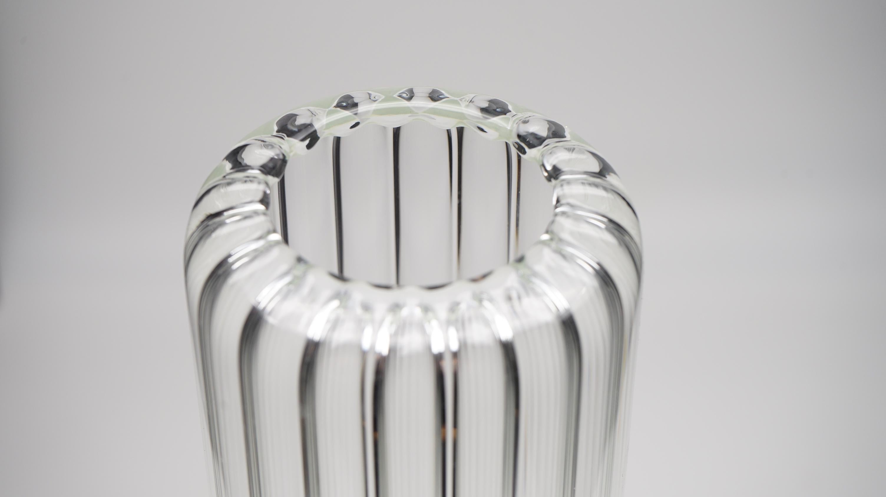 Hand-Crafted 21th Century Minimal, Naxos, Handmade Glass Vase For Sale
