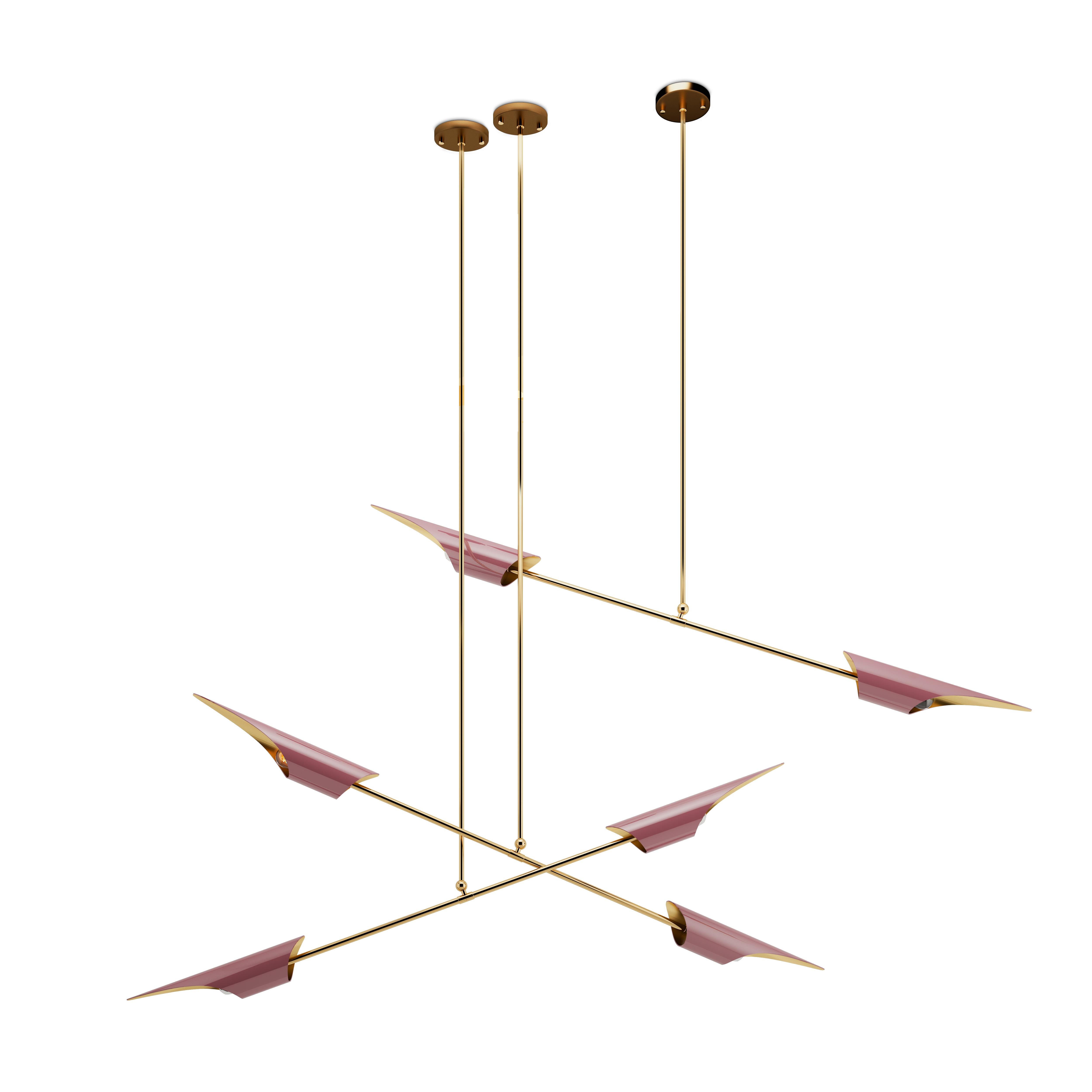21st Century Minimal Swan Pendant Lamp Brass by Creativemary For Sale 5