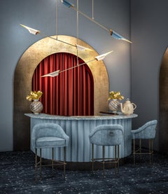 21st Century Minimal Swan Pendant Lamp Brass by Creativemary