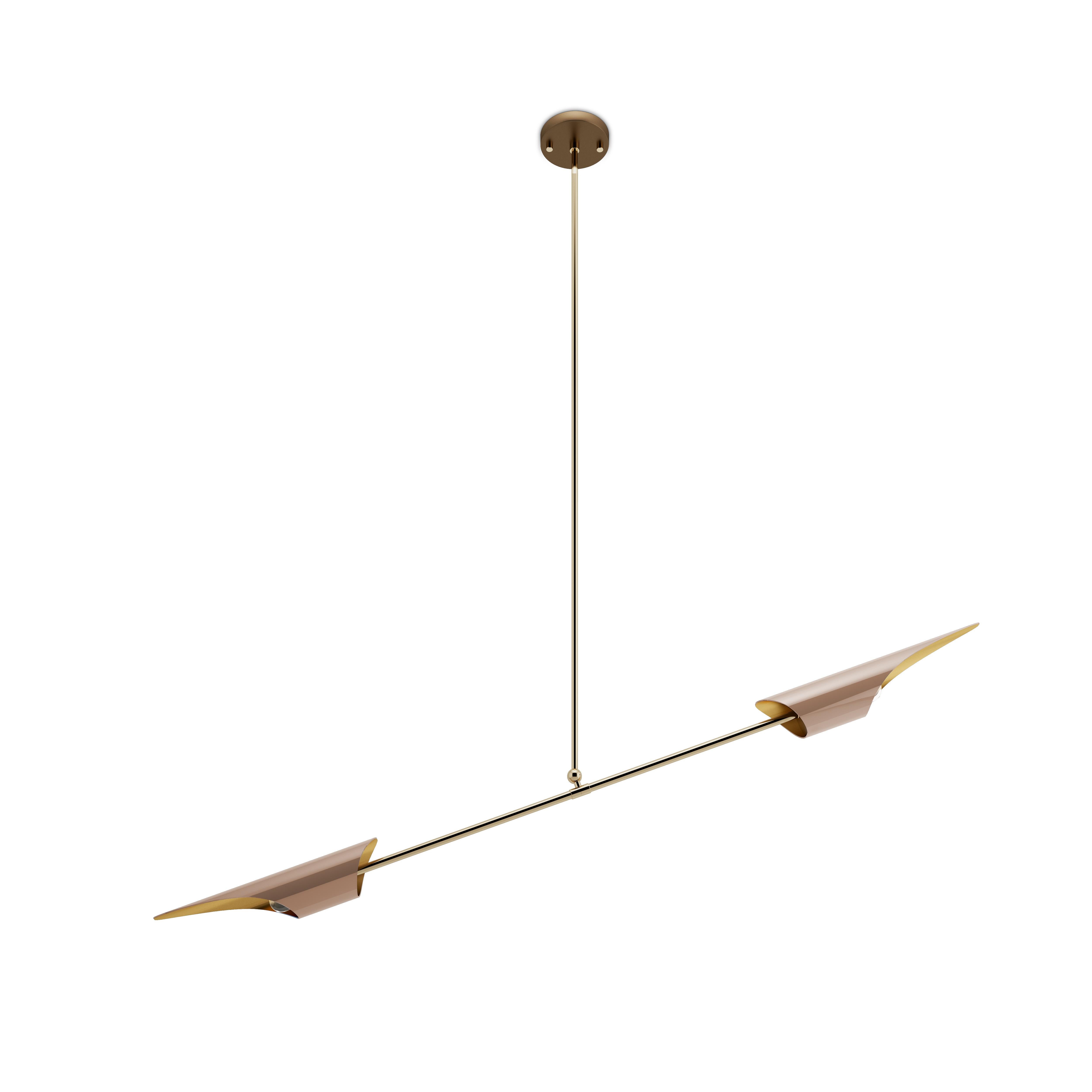 Portuguese 21st Century Minimal Swan Pendant Lamp Brass by Creativemary For Sale