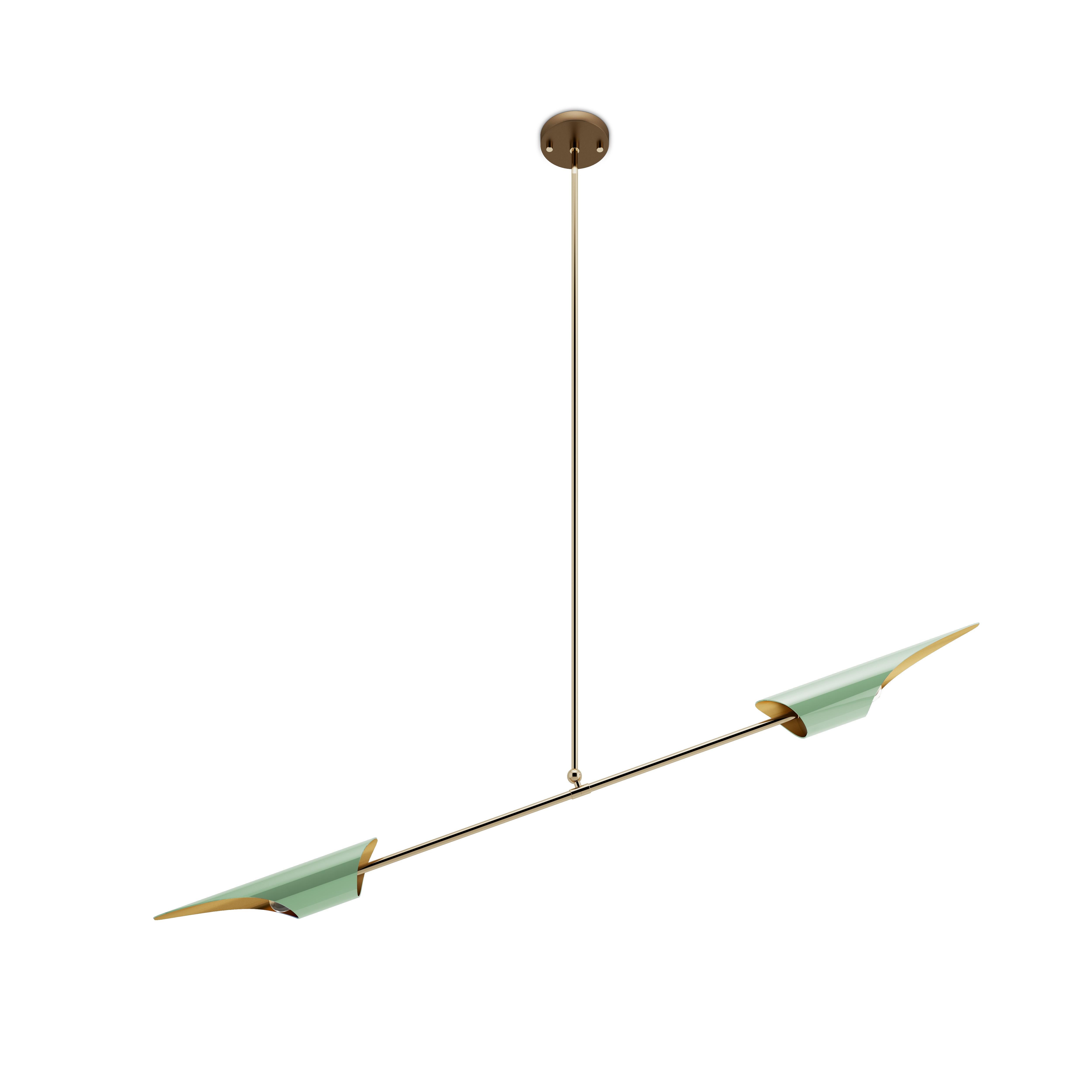 21st Century Minimal Swan Pendant Lamp Brass by Creativemary In New Condition For Sale In RIO TINTO, PT