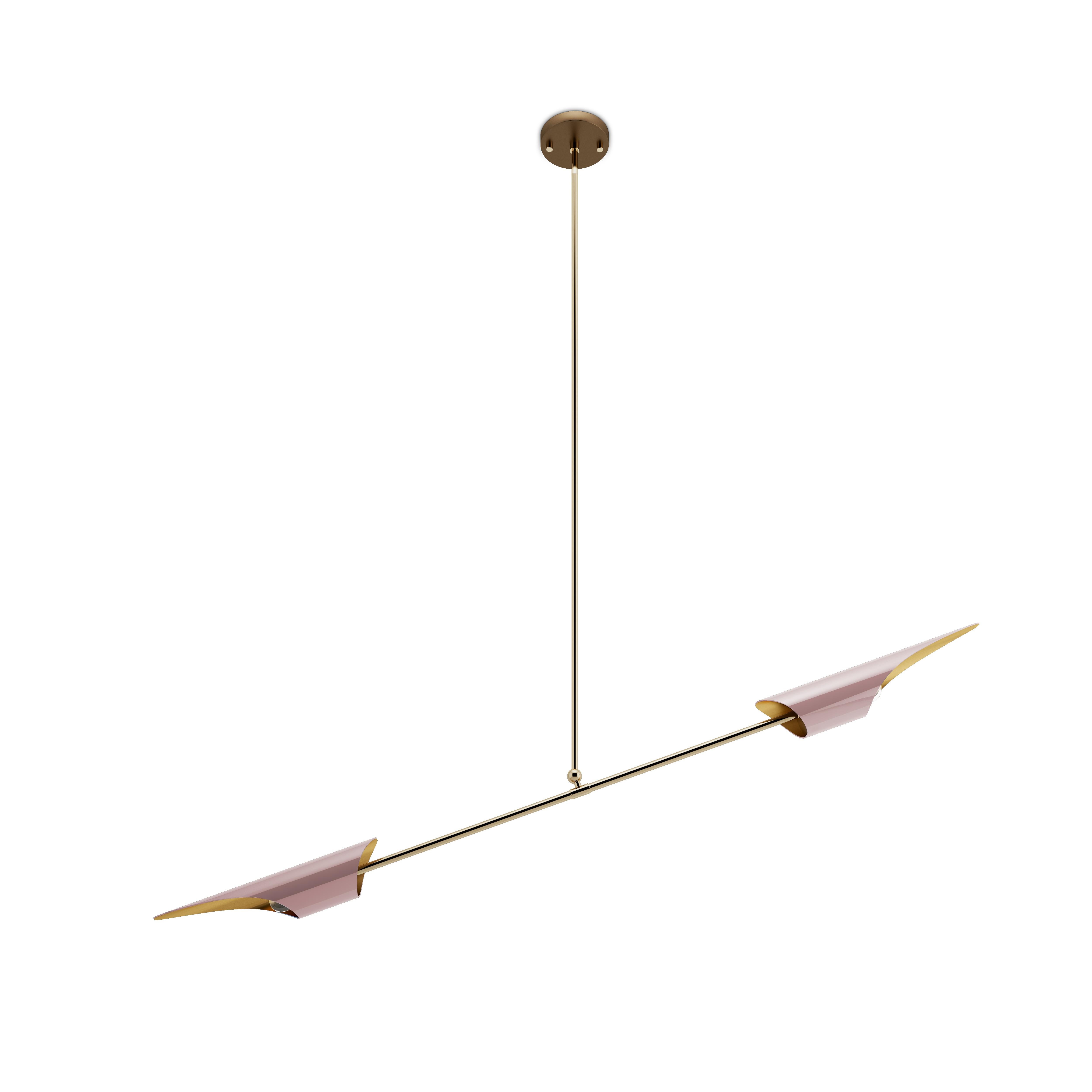 Contemporary 21st Century Minimal Swan Pendant Lamp Brass by Creativemary For Sale