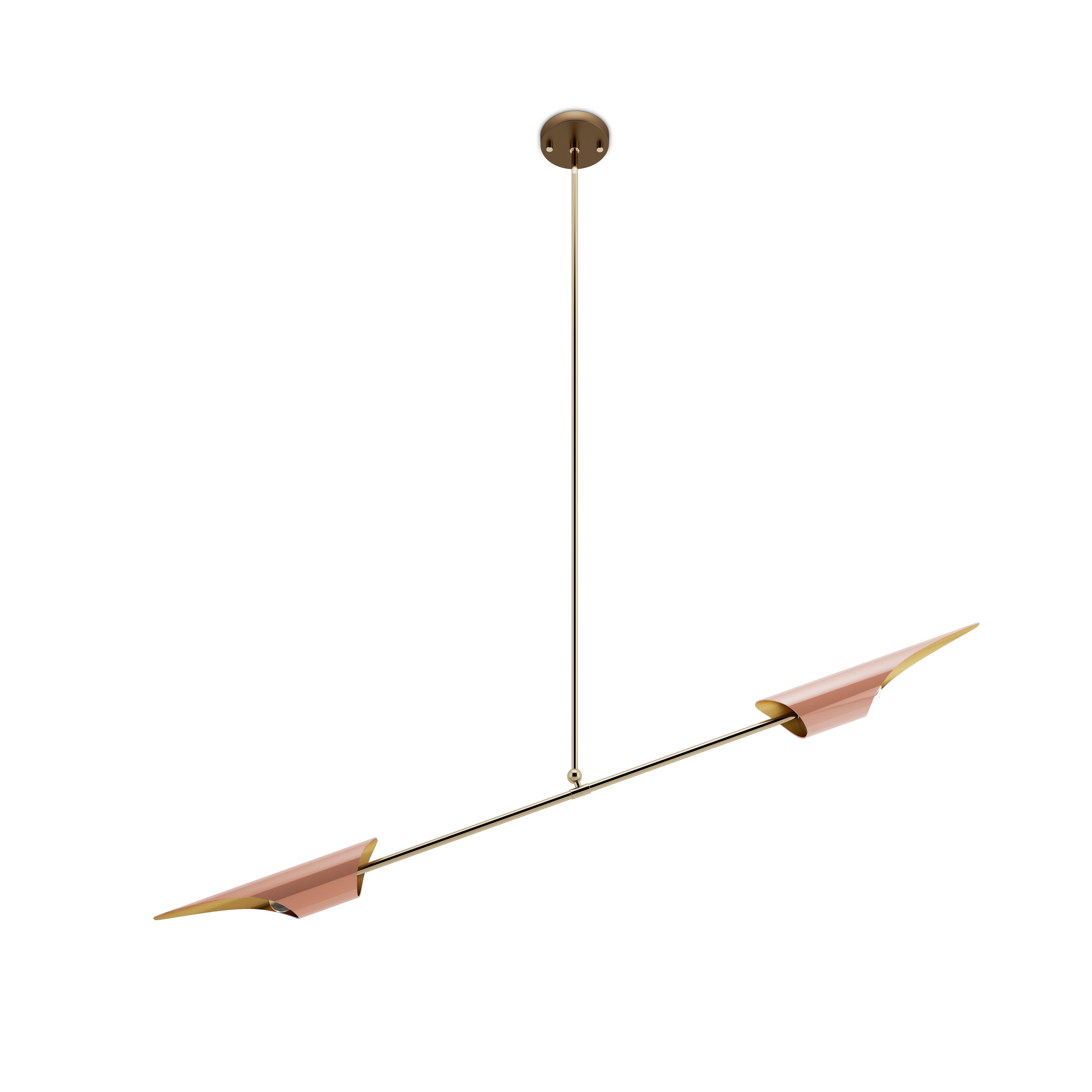 21st Century Minimal Swan Pendant Lamp Brass by Creativemary For Sale 1