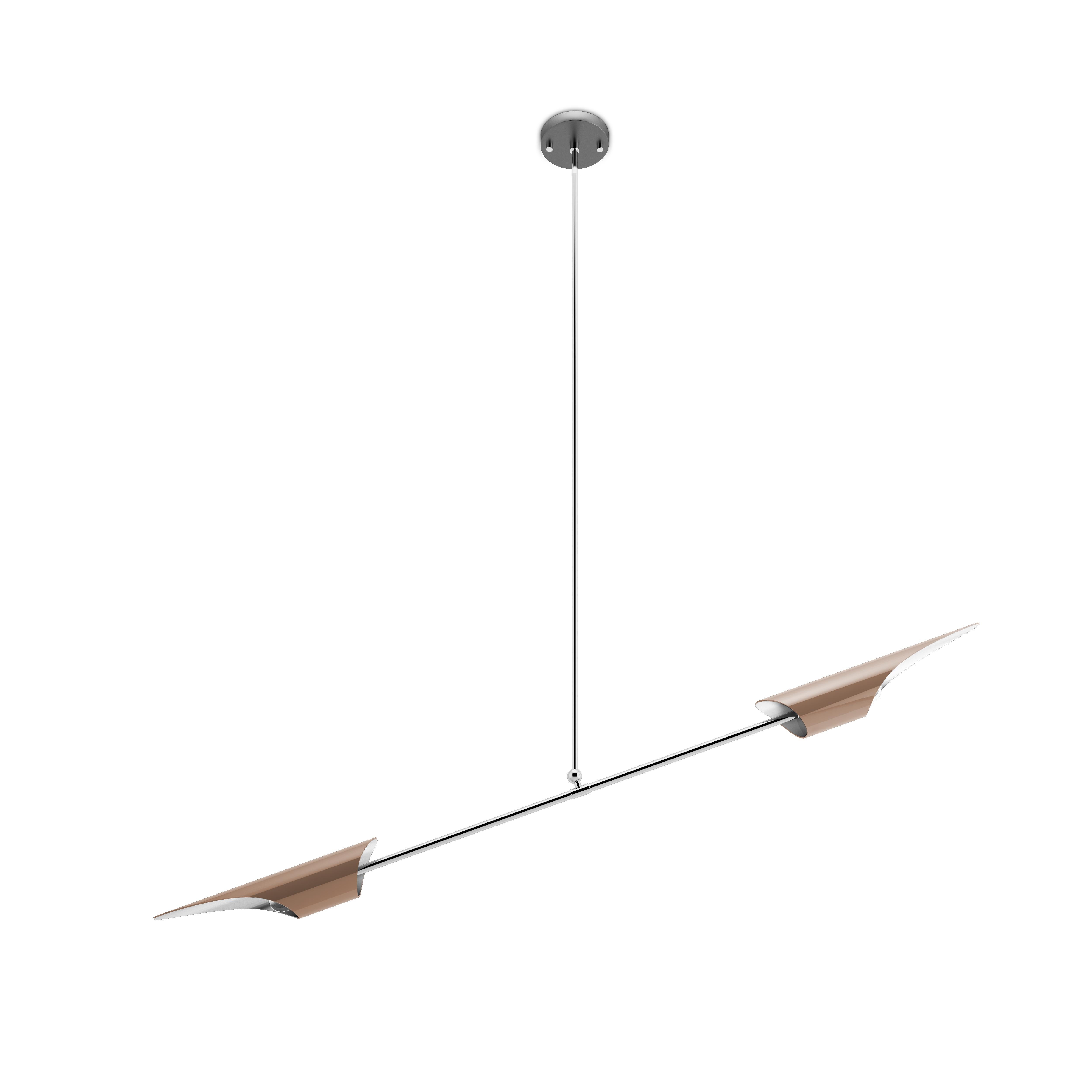 21st Century Minimal Swan Pendant Lamp Brass by Creativemary For Sale 2