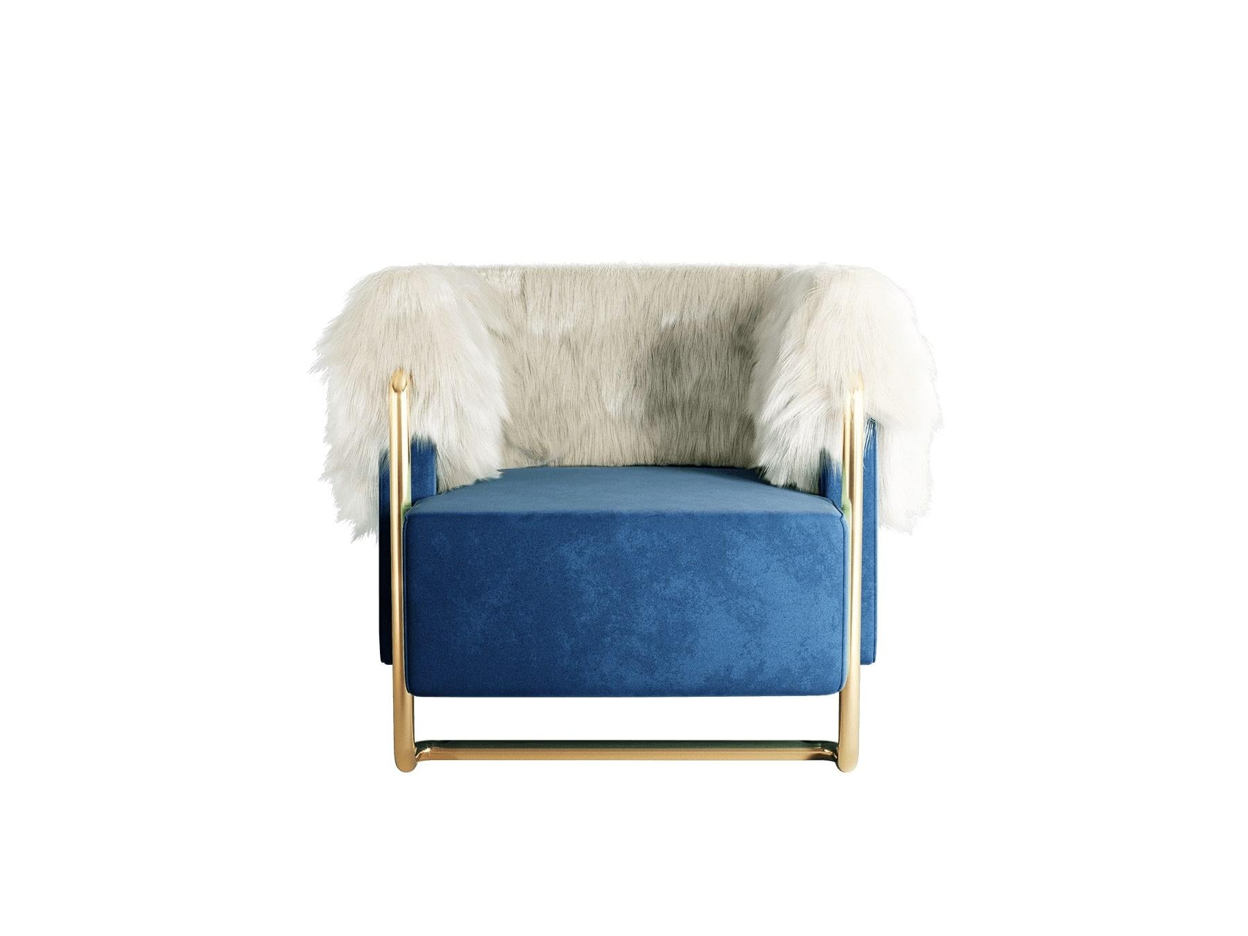 Max Armchair is a modern mid-century style armchair. This modern armchair brings details from the old days to contemporary design. The armchair design shape and exquisite materials like the fur detail make it a great accent armchair.

Materials:
