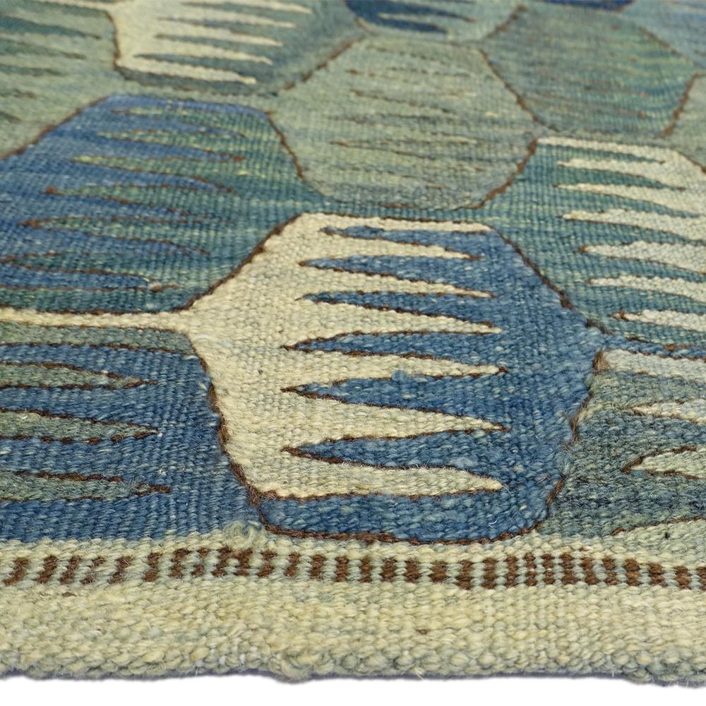 Turkish 21st Century Modern Handspun Handwoven Anatolian Wool Kilim Carpet