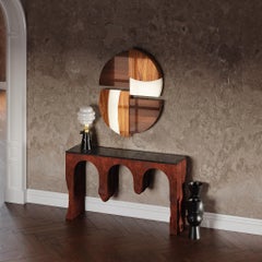 21th Century Modern Large Decorative Wall Art Wood Marquetry Organic Shape