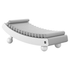 21st Century Modern Daybed Sun Lounger d'extérieur en crème 