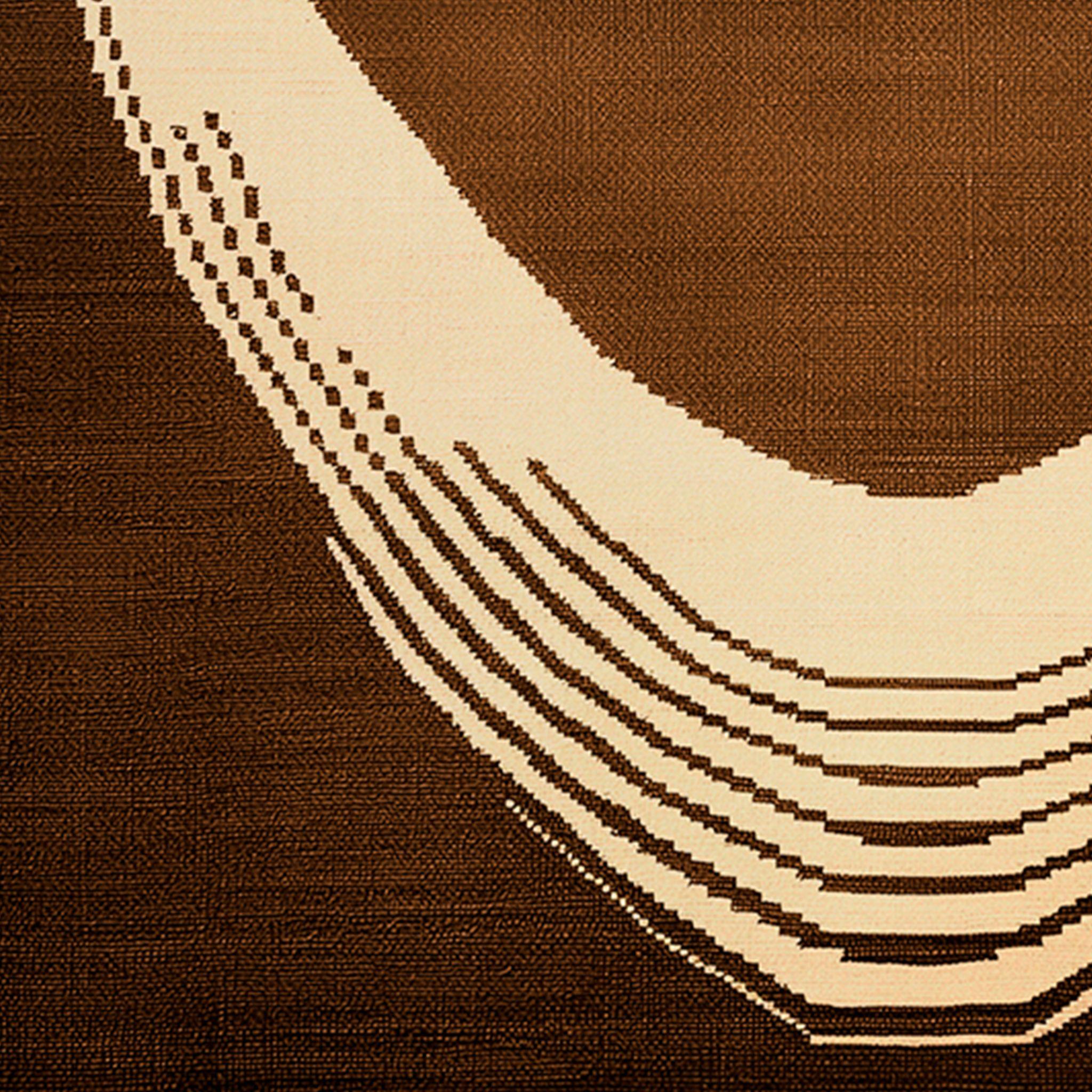 21th Century Modern Rectangular Rug Oval Pattern Brown & Beige (Moderne) im Angebot