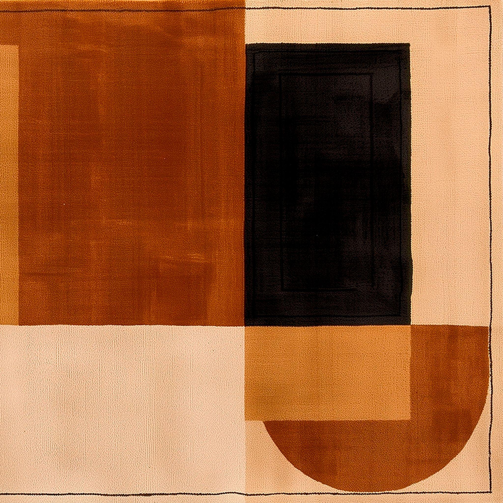 Alfombra Moderna Siglo XXI Diseño Geométrico Contemporáneo Beige, Rojo, Naranja, Negro Moderno orgánico en venta