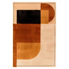 Alfombra Moderna Siglo XXI Diseño Geométrico Contemporáneo Beige, Rojo, Naranja, Negro