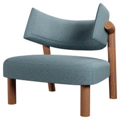 Moss-Sessel des 21. Jahrhunderts aus blauem, einfach gewebtem Stoff, handgefertigt von Murmurio