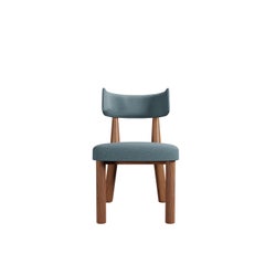 Moss-Stuhl des 21. Jahrhunderts aus blauem, schlichtem Webstoff, handgefertigt von Murmurio