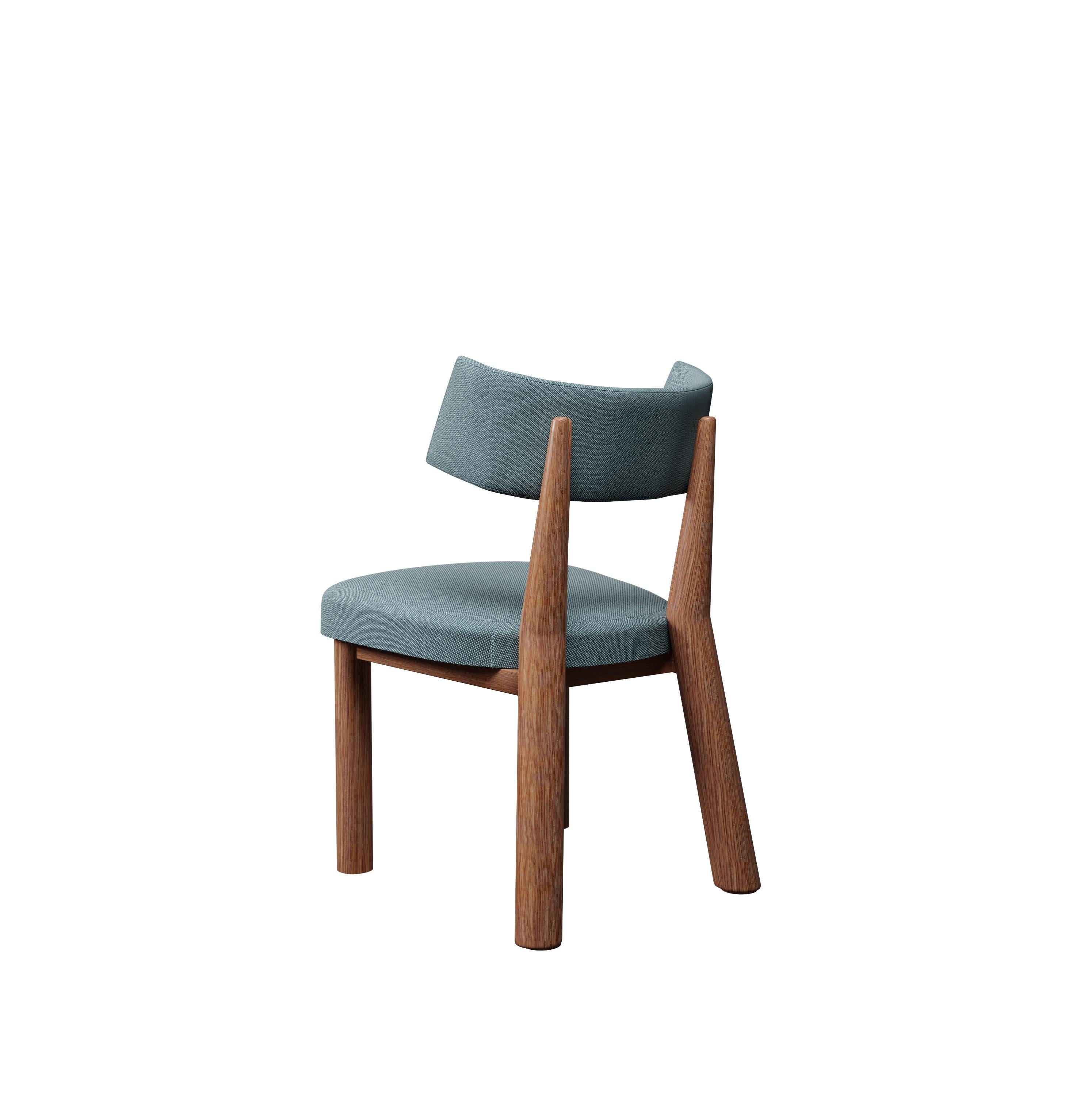Chaise Moss du 21e siècle en tissu bleu tissé uni, fabriquée à la main par Murmurio Neuf - En vente à Lordelo, PT