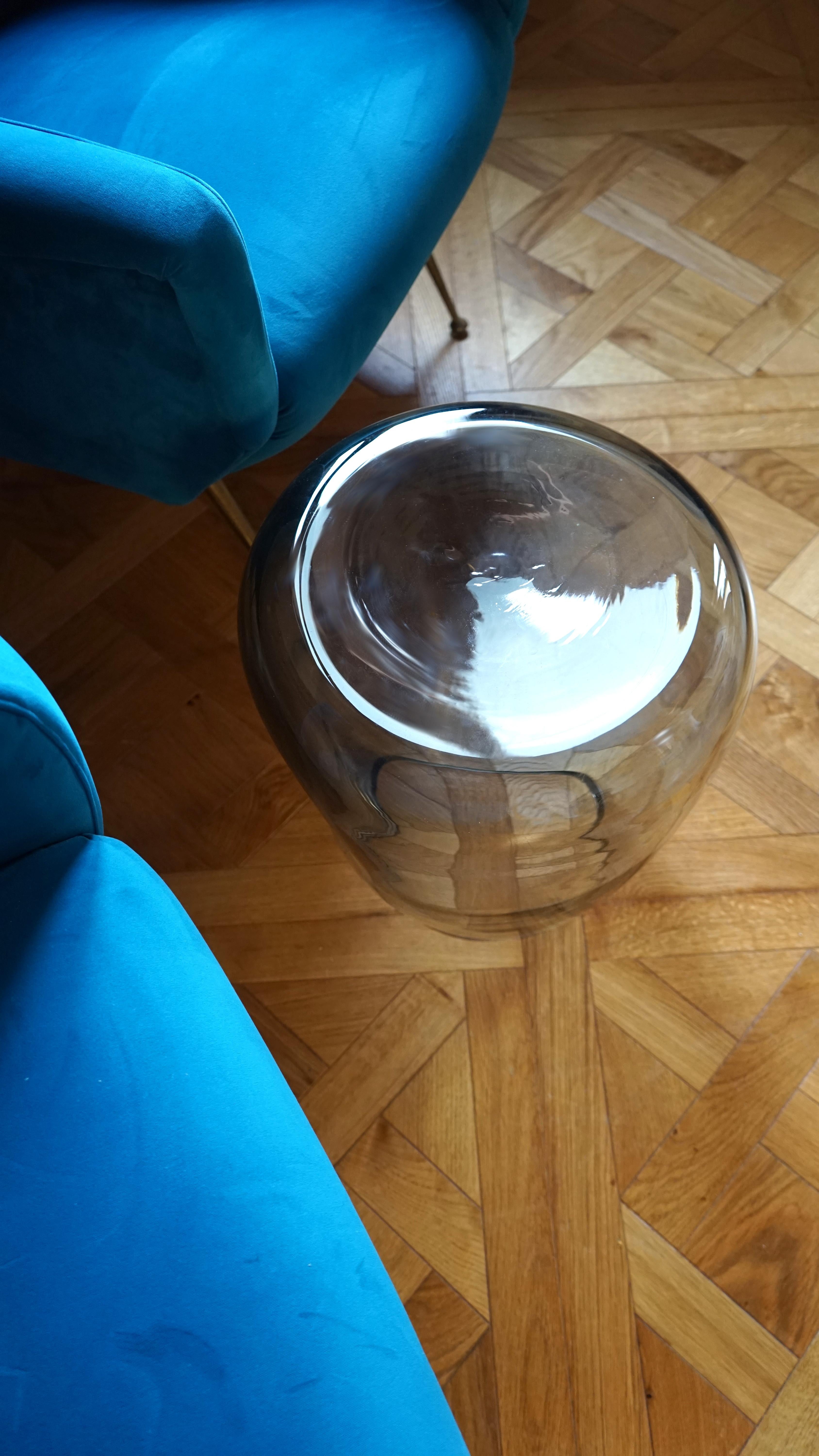 Side Table and Stool, Isola , Murano Blown Glass, Fumè, KANZ, available For Sale 4