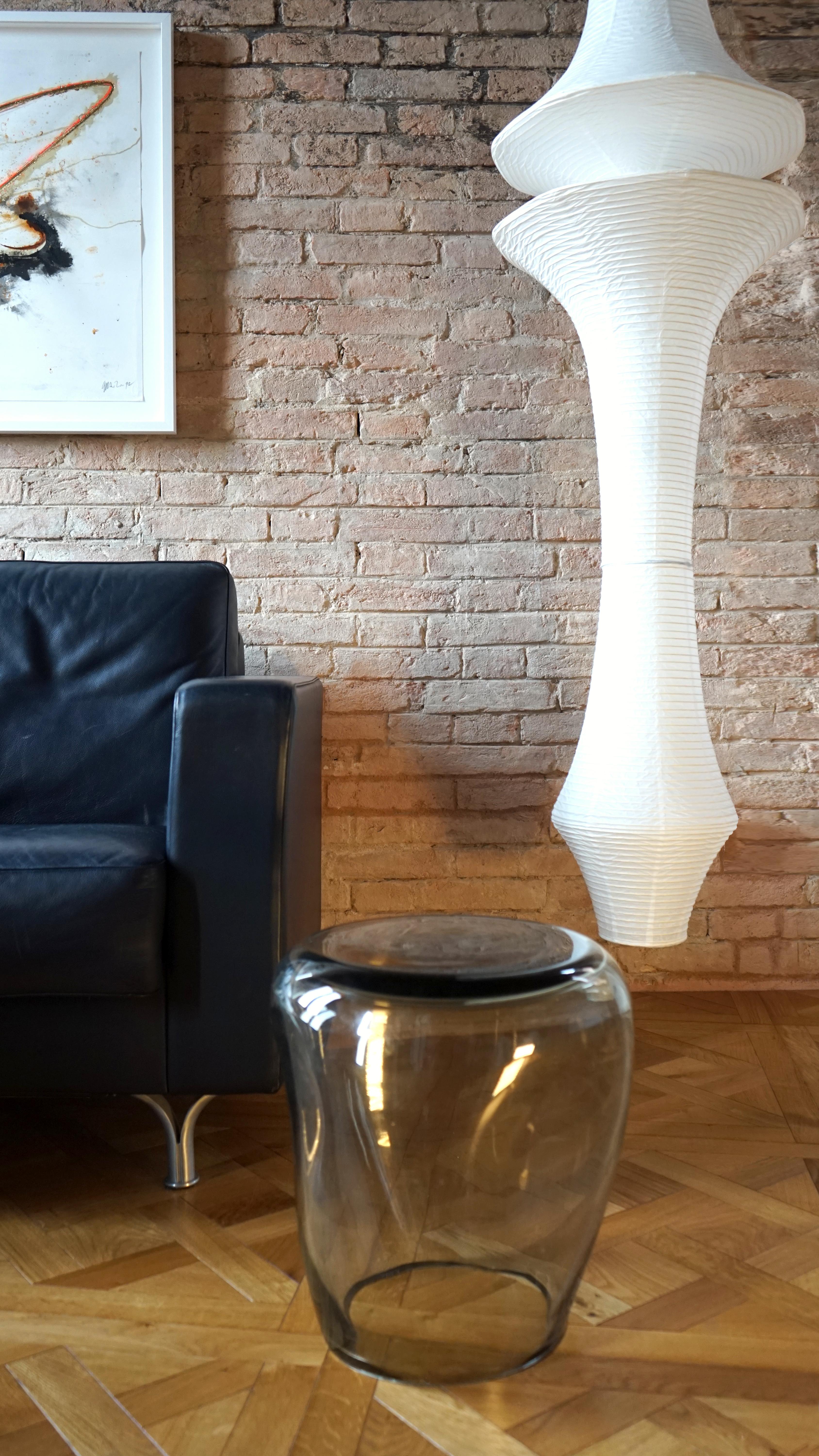 Side Table and Stool, Isola , Murano Blown Glass, Fumè, KANZ, available For Sale 5